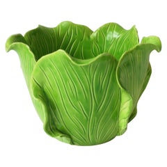 French Lettuce Leaf Cachepot Jardinière Jean Roger, Paris, France