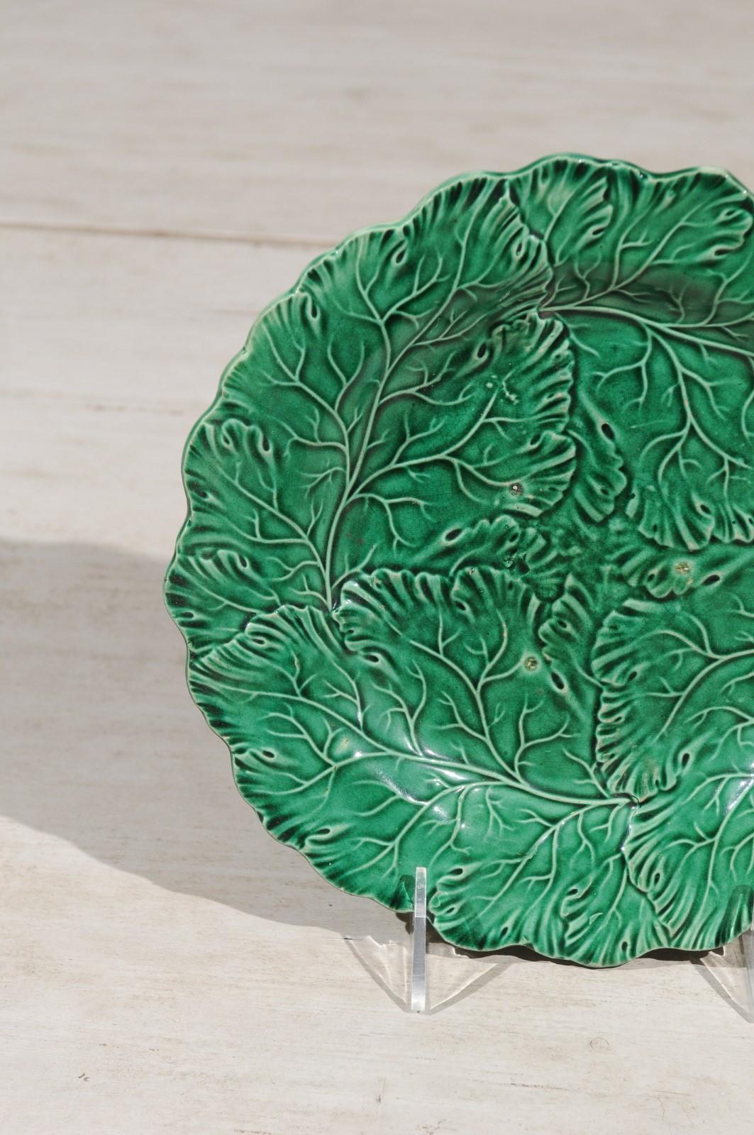 green majolica plates