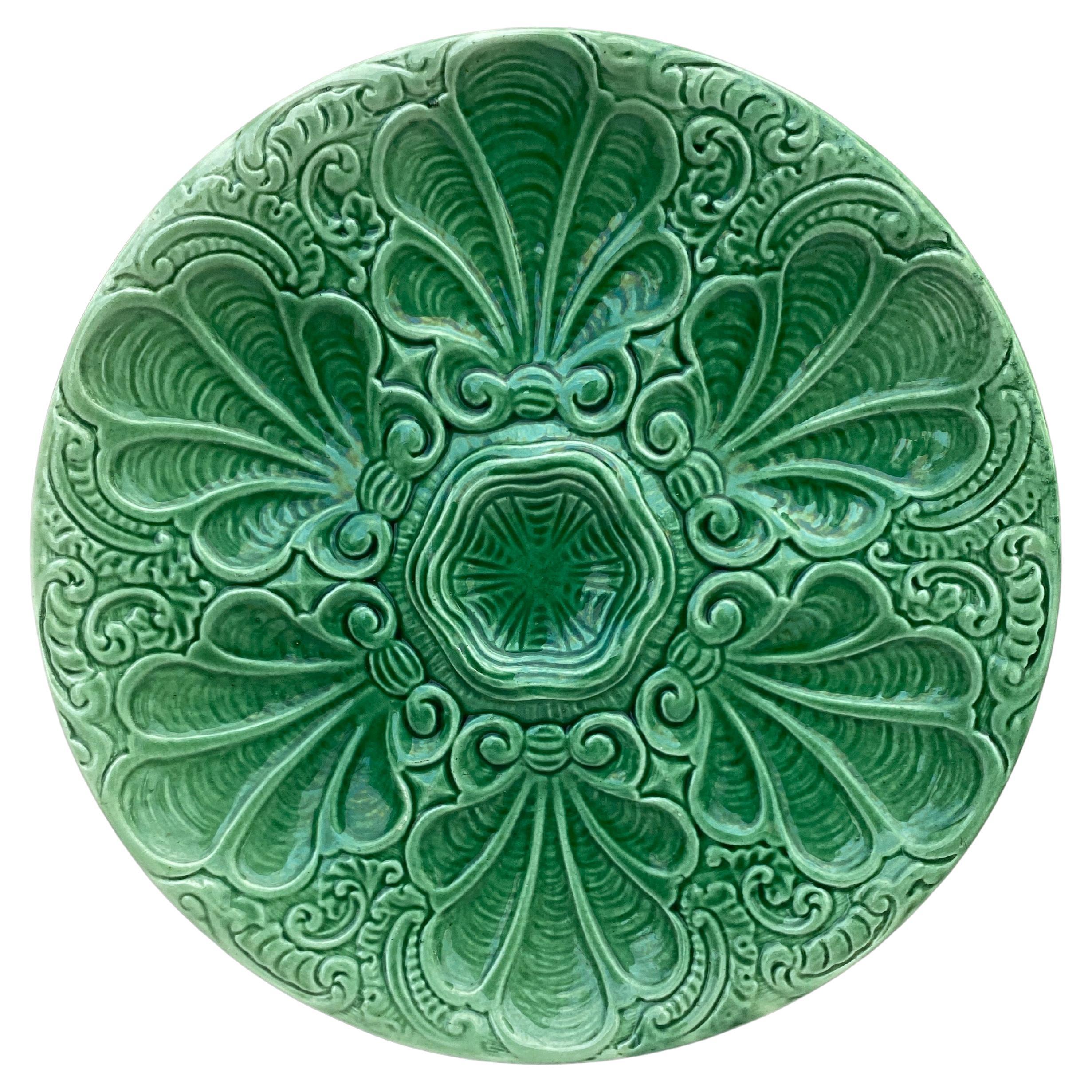 French Green Majolica Oyster Marcel Guillot, circa 1950 For Sale 1