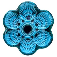 French Green Majolica Oyster Marcel Guillot, circa 1950