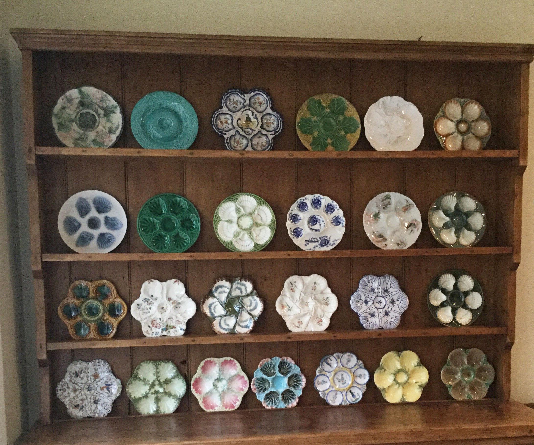 oyster plates on wall