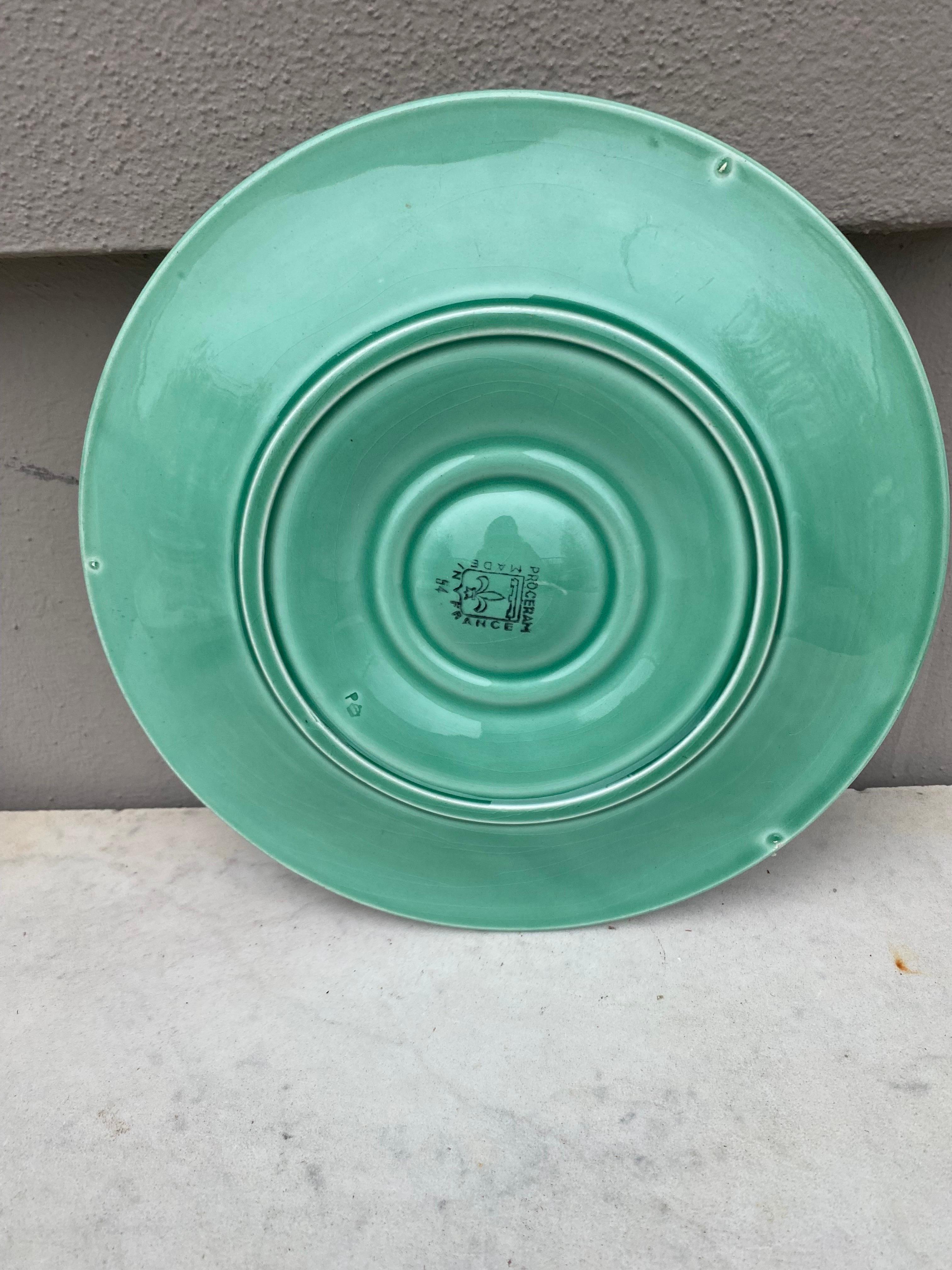 green majolica plates