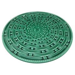 French Green Majolica Trivet Sarreguemines, Circa 1930