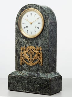 French green marble arched mantel clock