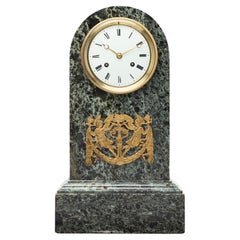 French green marble arched mantel clock 