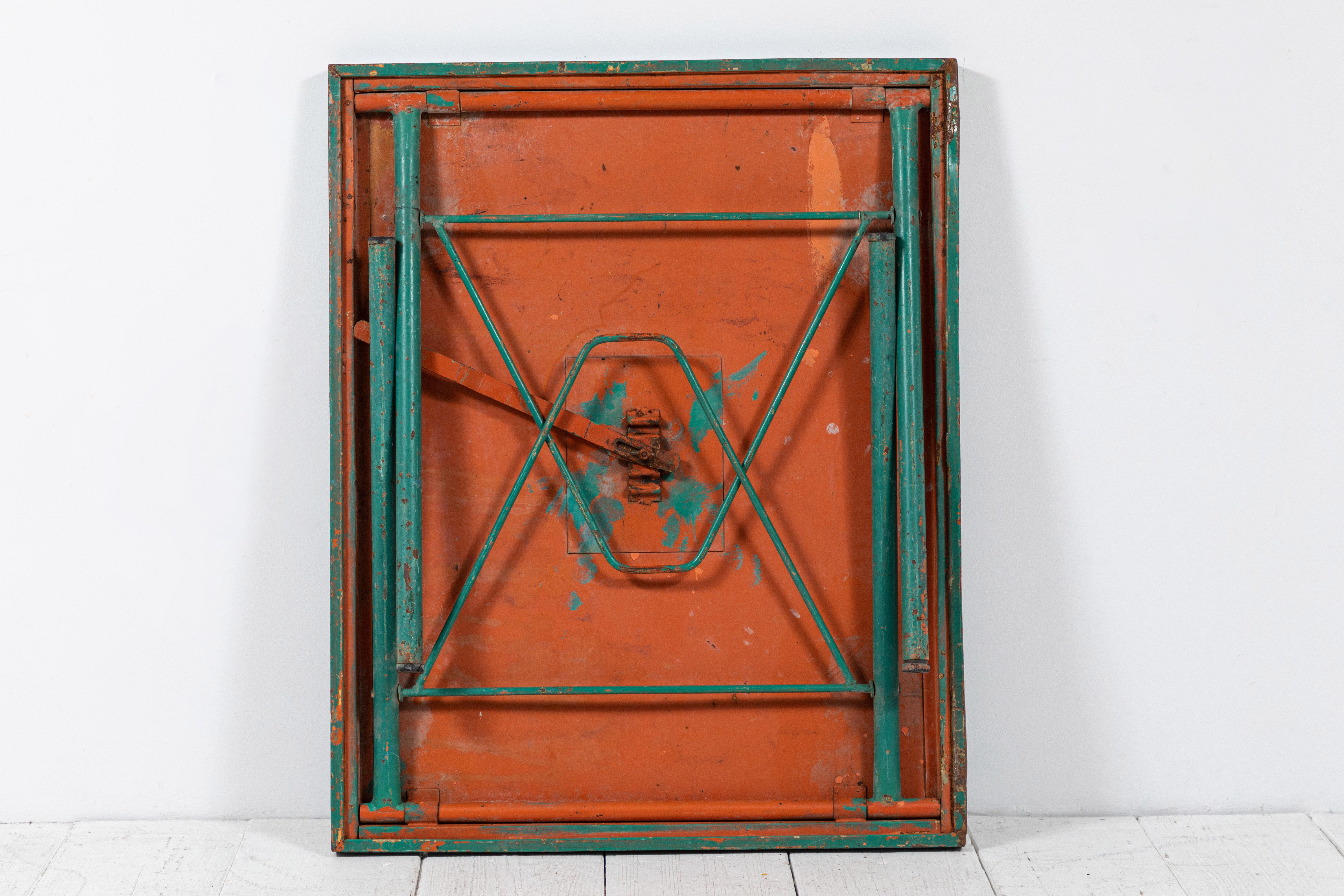 French Green Metal Folding Table 2