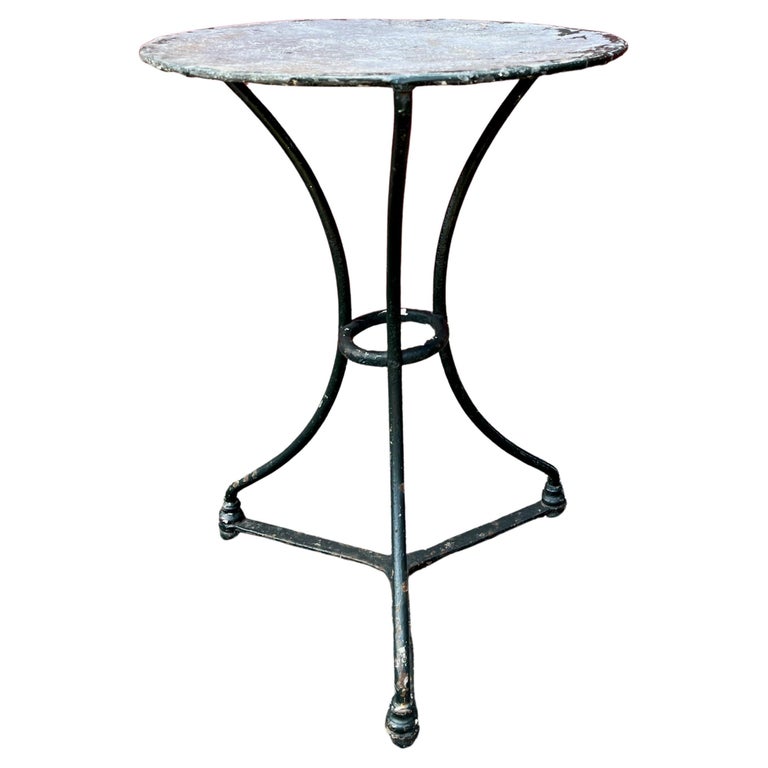 French Green Painted Bistro Table For Sale at 1stDibs