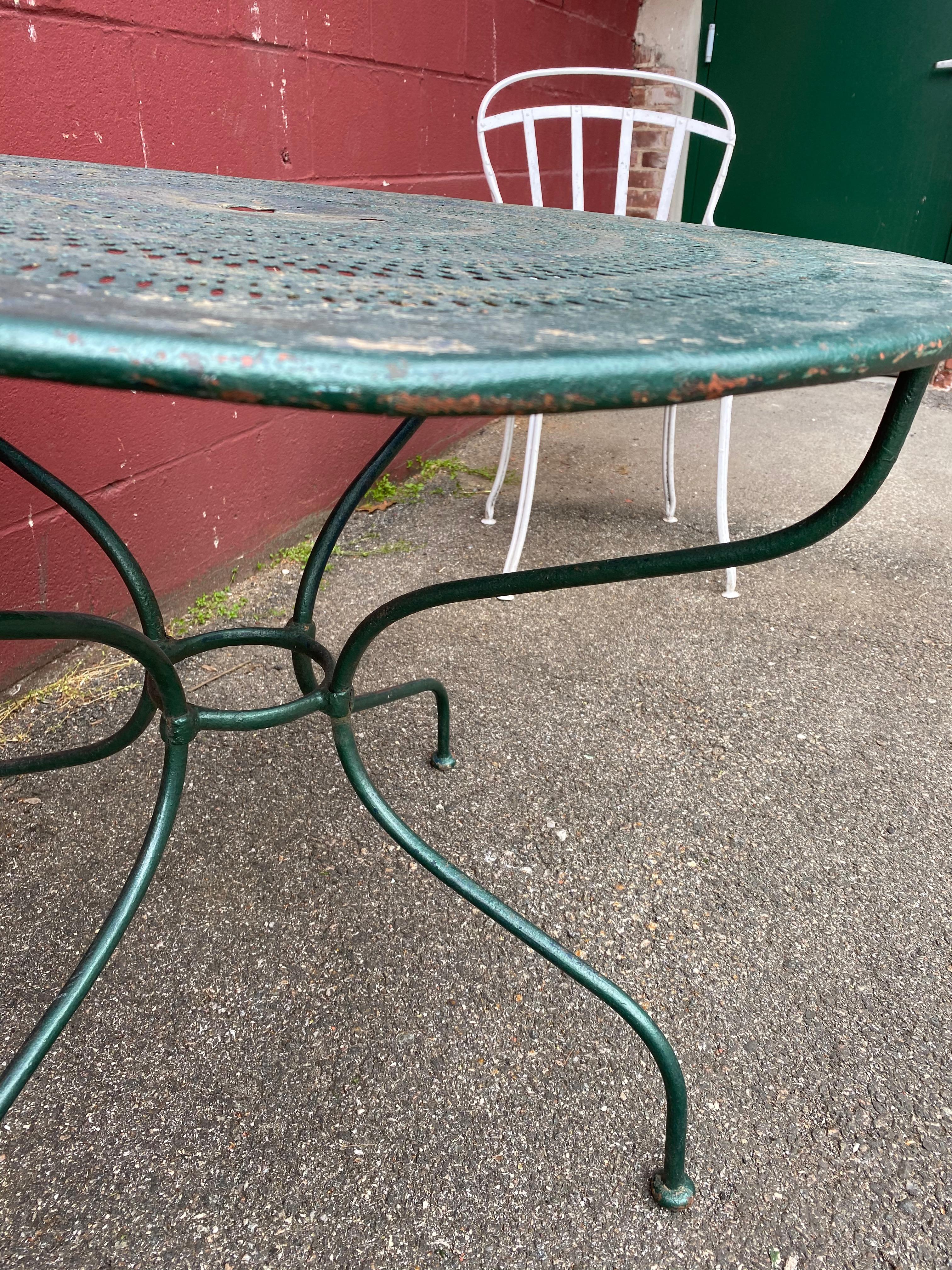 French Green Painted Garden Table 1