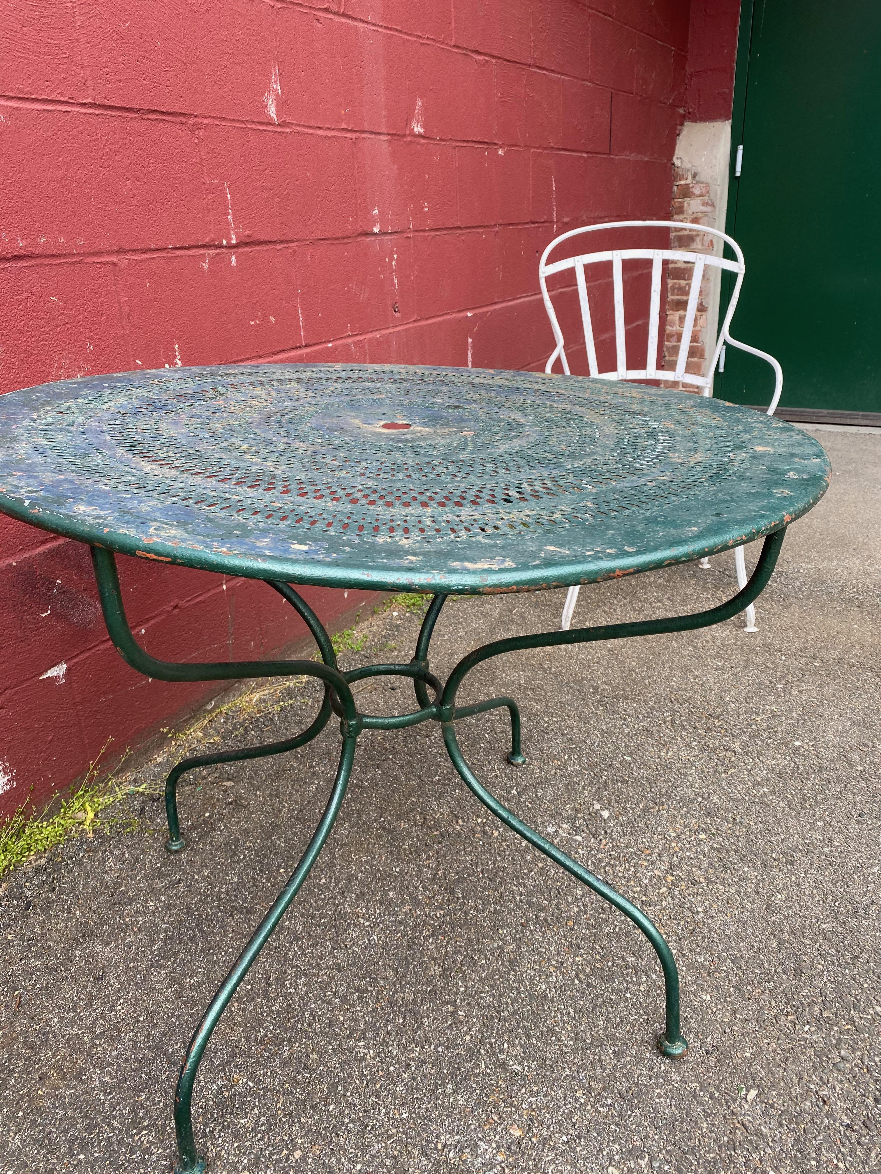 French Green Painted Garden Table 2