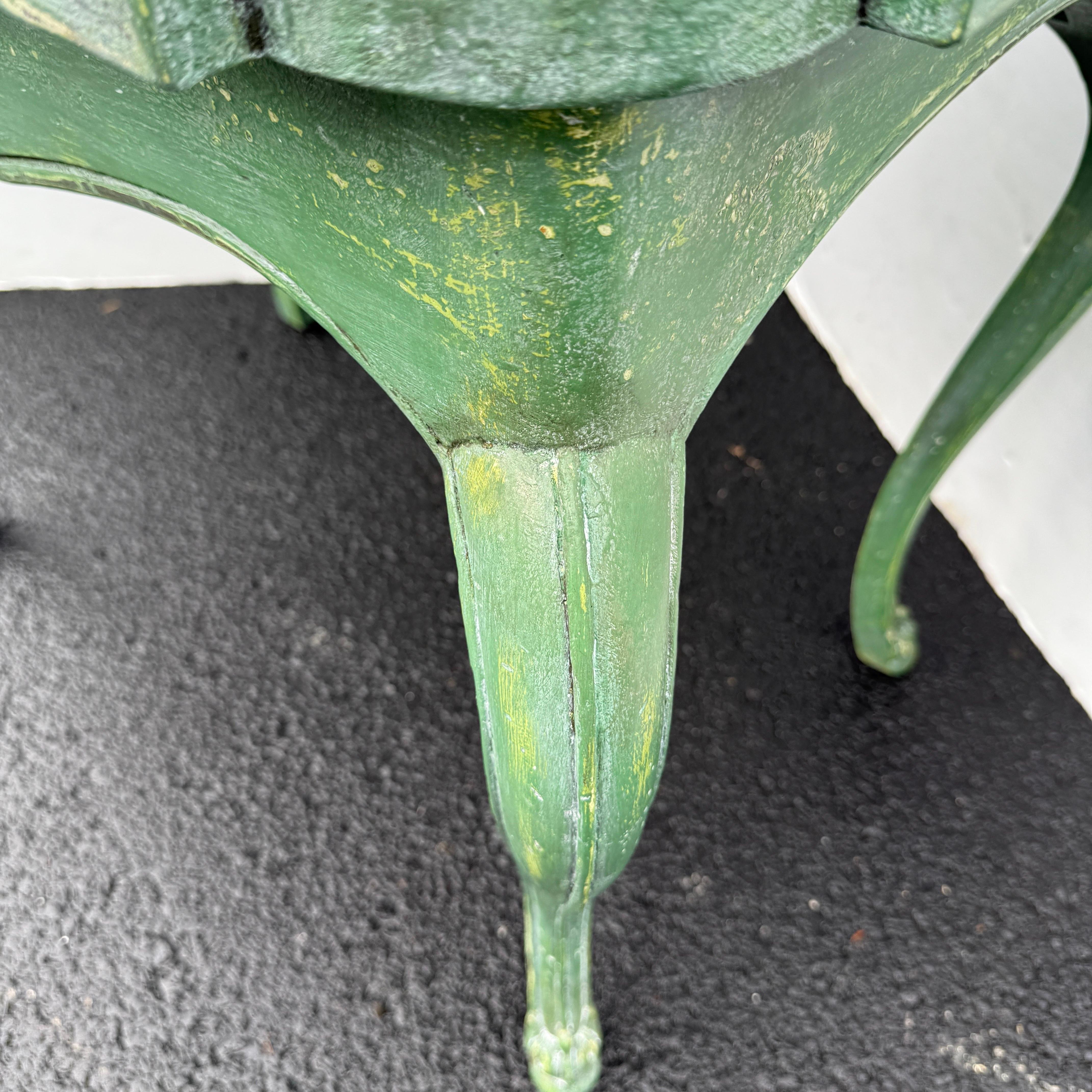 French Green Painted Rectangular Hall Side Foyer Table For Sale 4