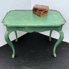 French Green Painted Rectangular Hall Side Foyer Table
