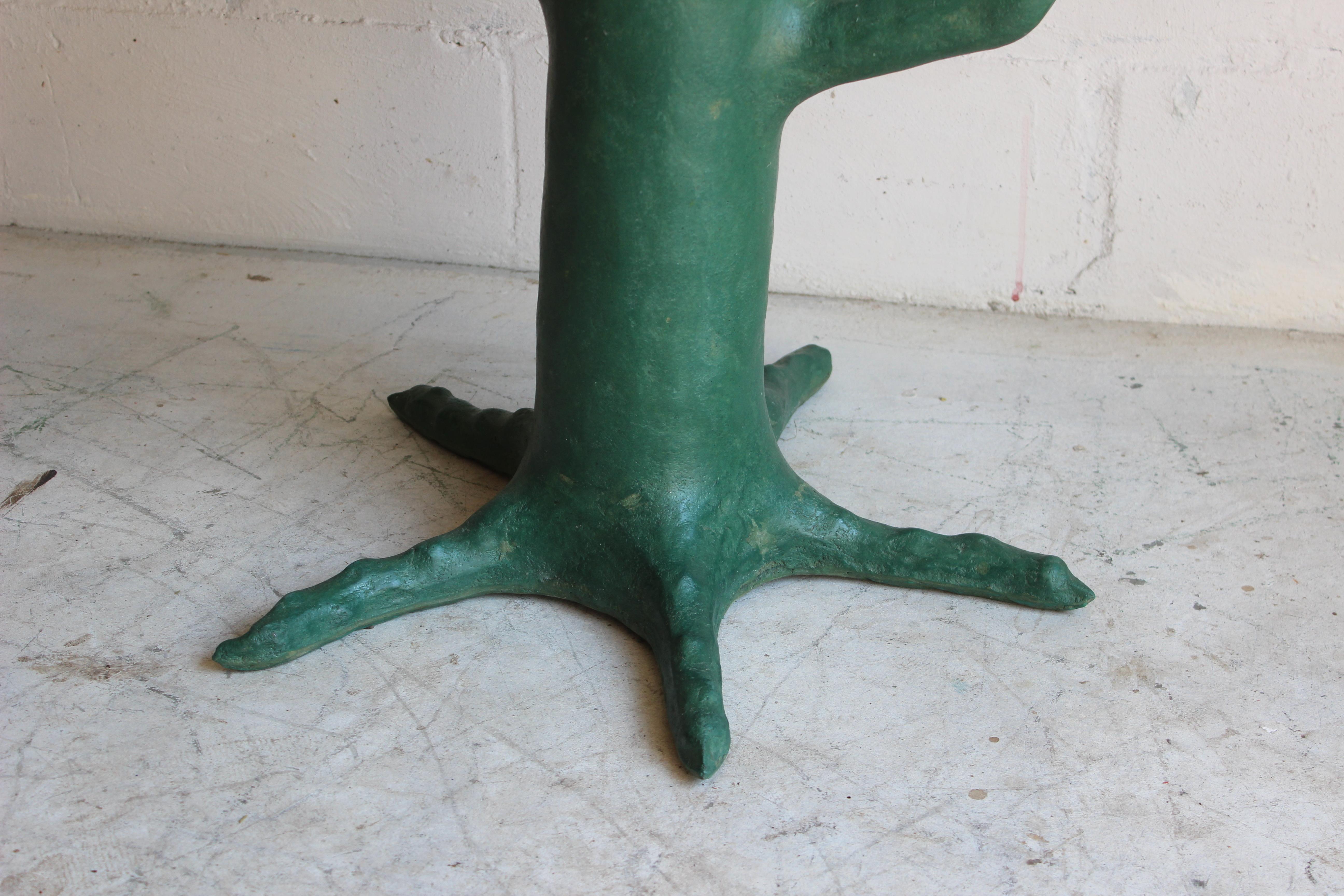 20th Century French Green Resin Tree Sculpture Table