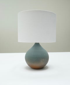 French Green Stoneware Table Lamp