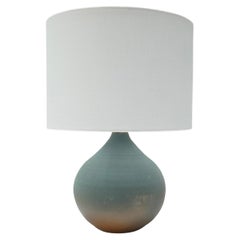 French Green Stoneware Table Lamp 