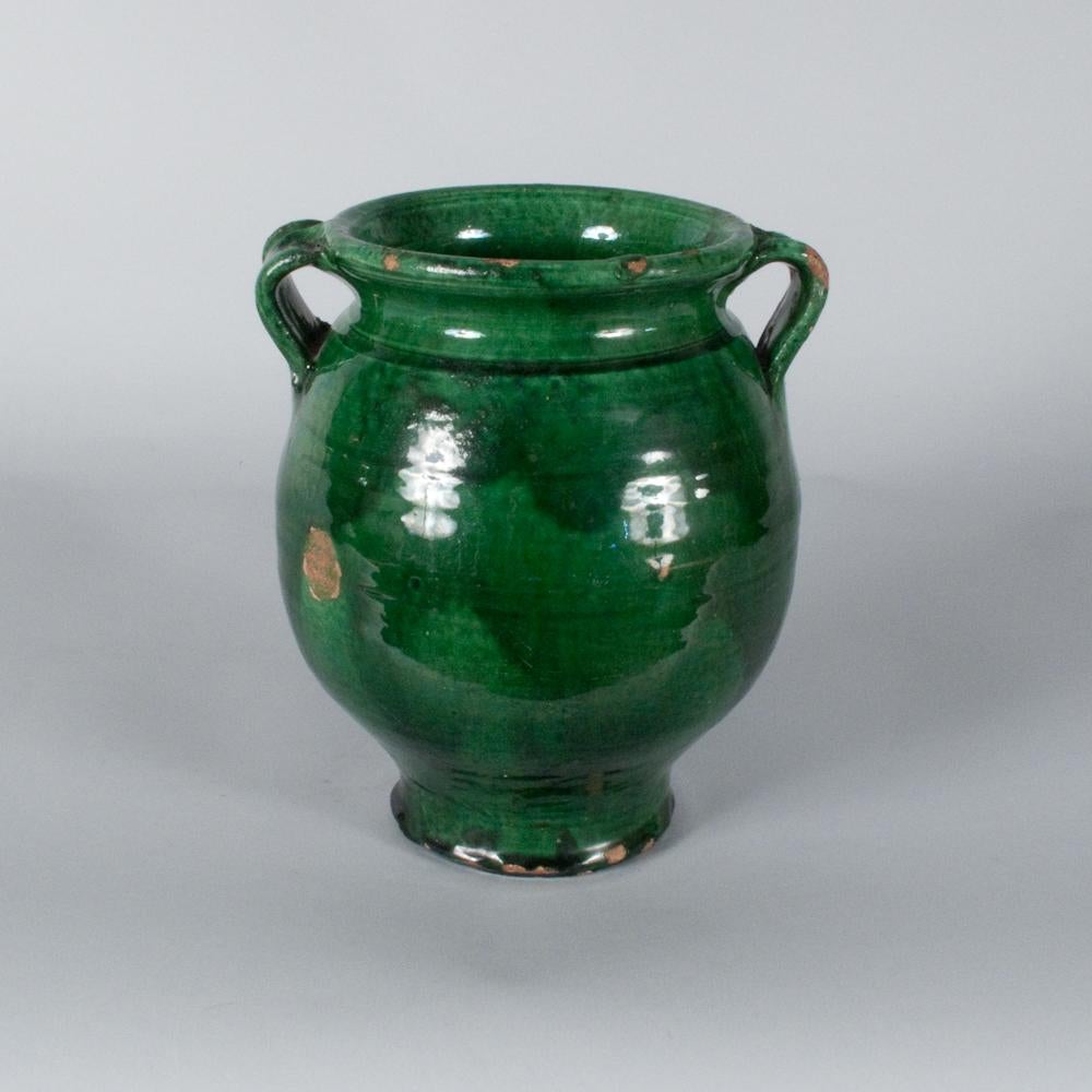 French Green Terracotta Confit Jar, Early 1900s 4