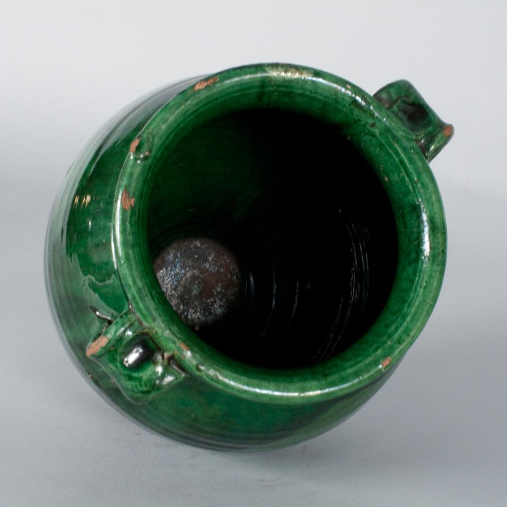 French Green Terracotta Confit Jar, Early 1900s 5
