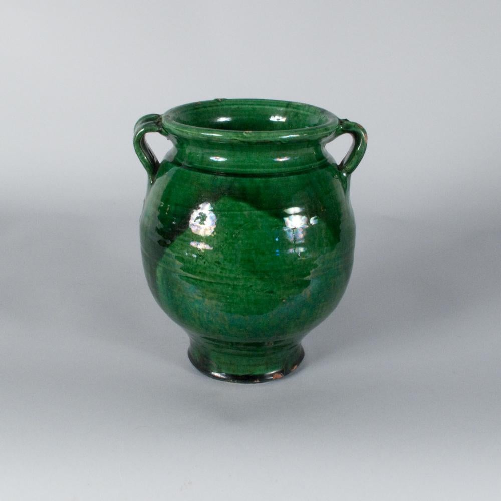 French Green Terracotta Confit Jar, Early 1900s 1
