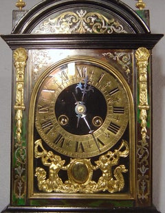 French Green Tortoiseshell Boule Religeuse Style Clock