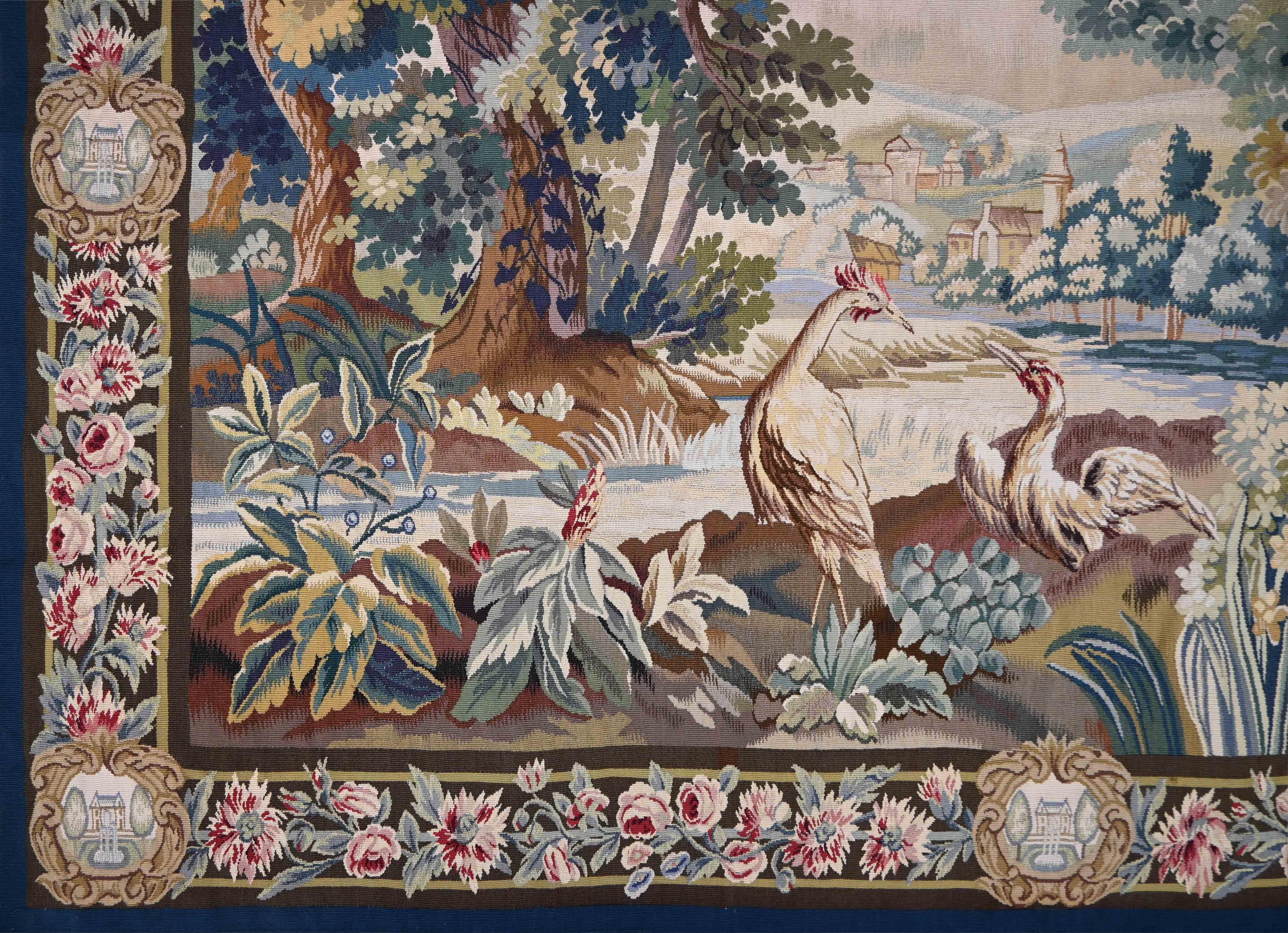 Period: 19th century
Style: Greenery
Condition: Perfect condition
Material: Wool and silk
Width: 232 cm
Height: 174 cm
Depth: 0.5 cm

In keeping with tradition, this magnificent tapestry has undergone a thorough cleaning and careful inspection by