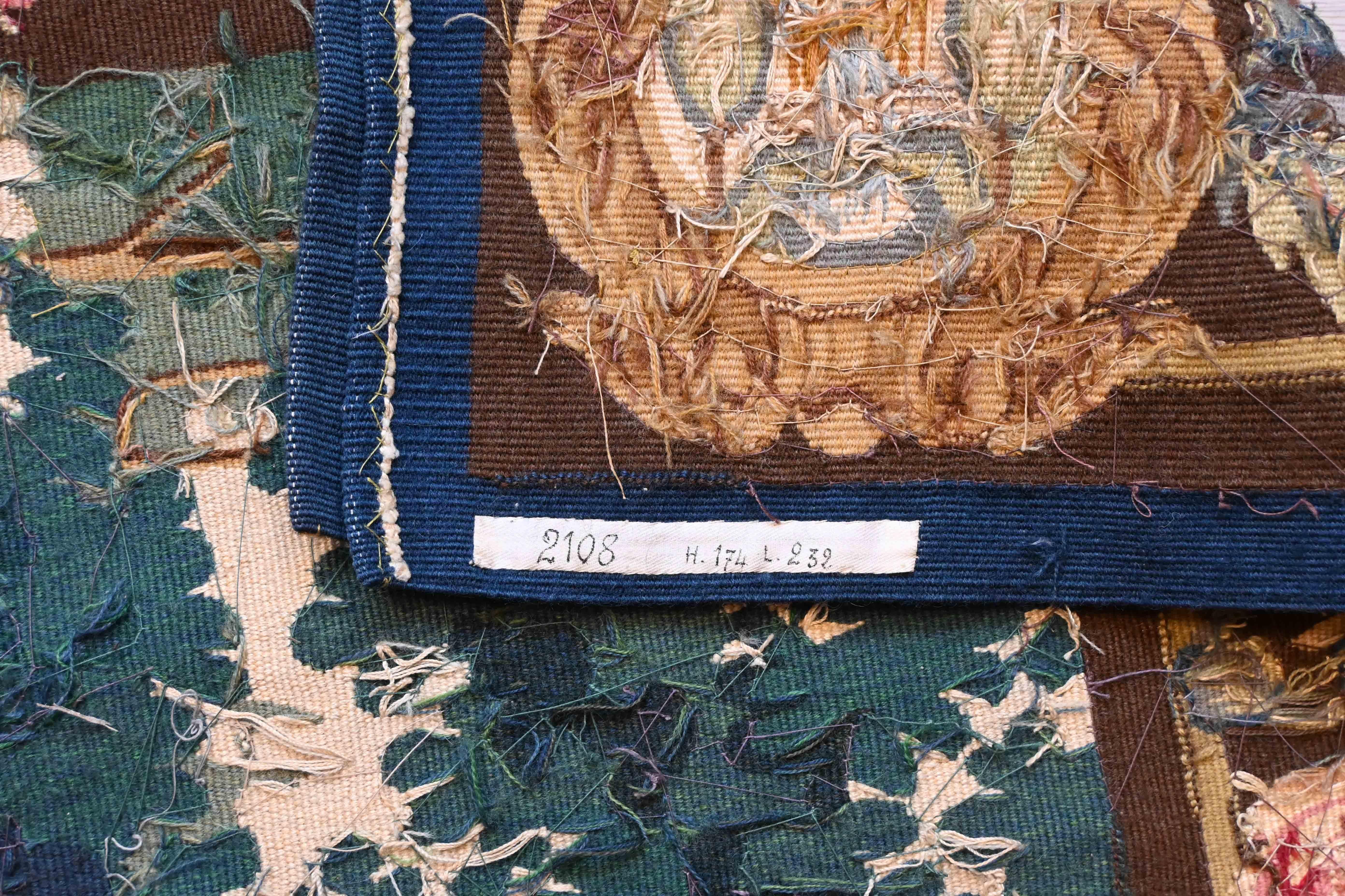 Mid-19th Century French Greenery Tapestry, Aubusson Manufactory 19th Century - L232XH174 - N 1519 For Sale