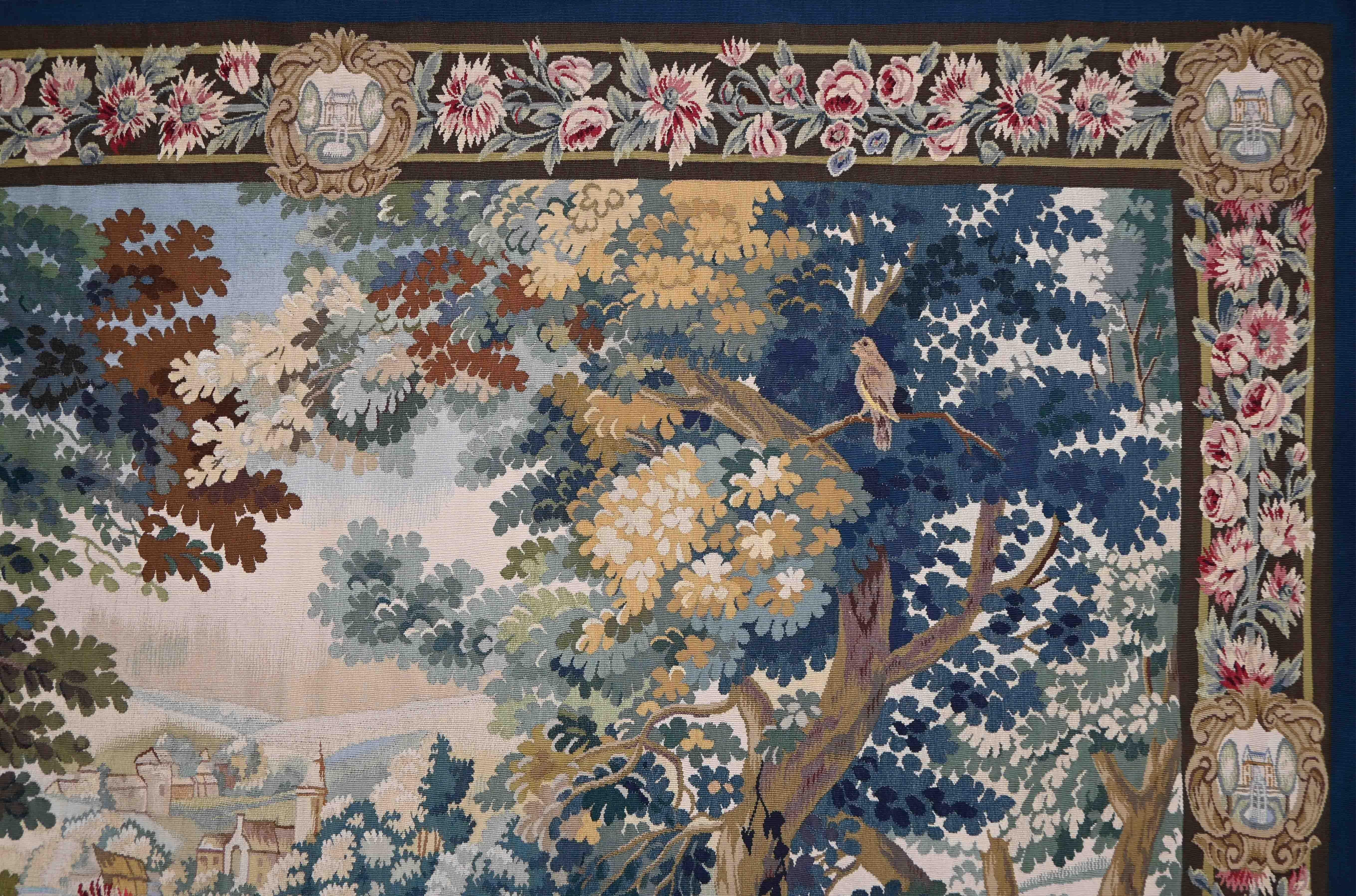 French Greenery Tapestry, Aubusson Manufactory 19th Century - L232XH174 - N 1519 For Sale 1