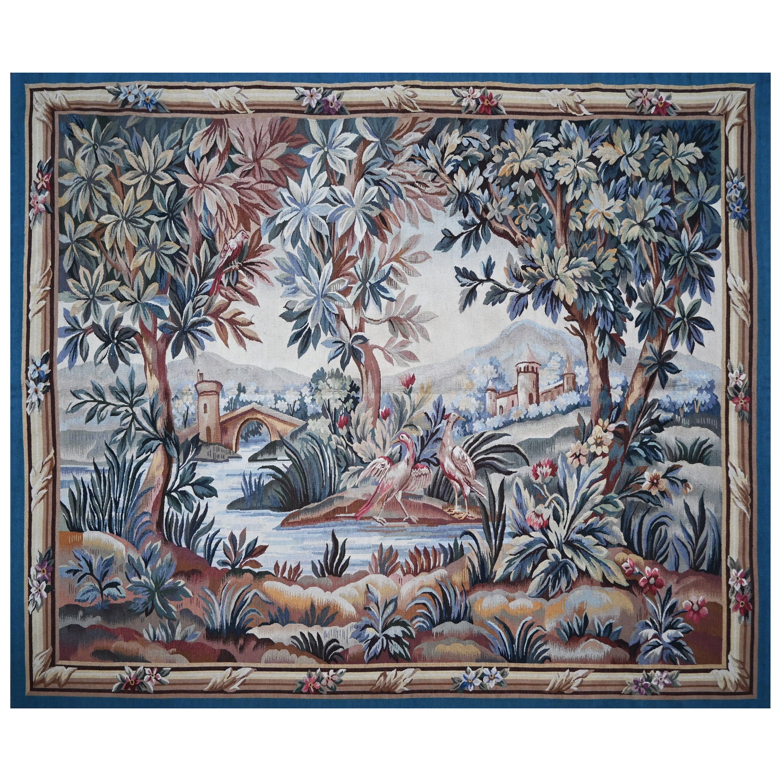 French Greenery Tapestry Aubusson Manufactury 19th century - N° 1630 For Sale