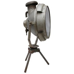 Spot da pavimento in ghisa grigia francese vintage industriale in vetro trasparente