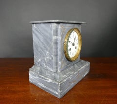 French Grey Marble Mantel Clock