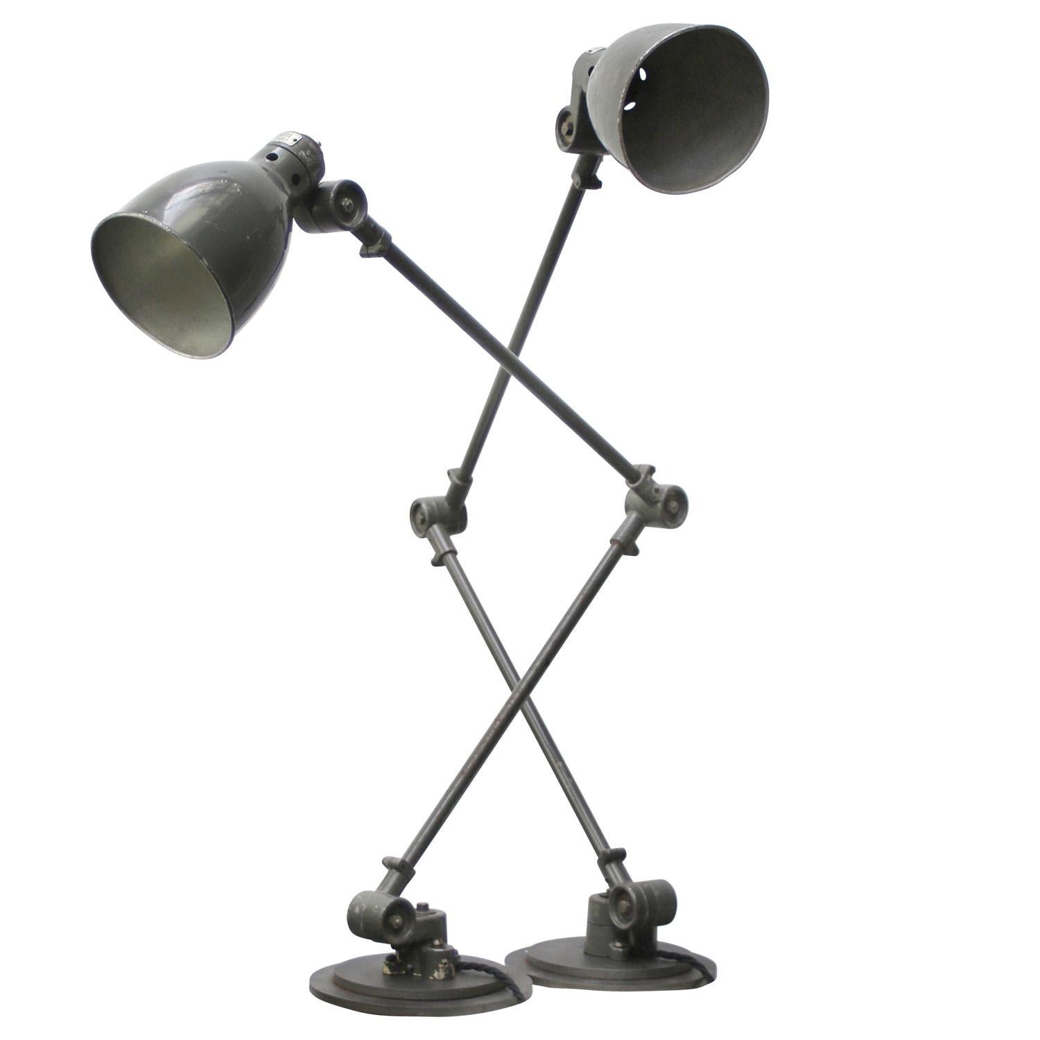 French Grey Metal Machinist Work Light by SANFIL J.L. PARIS. 3