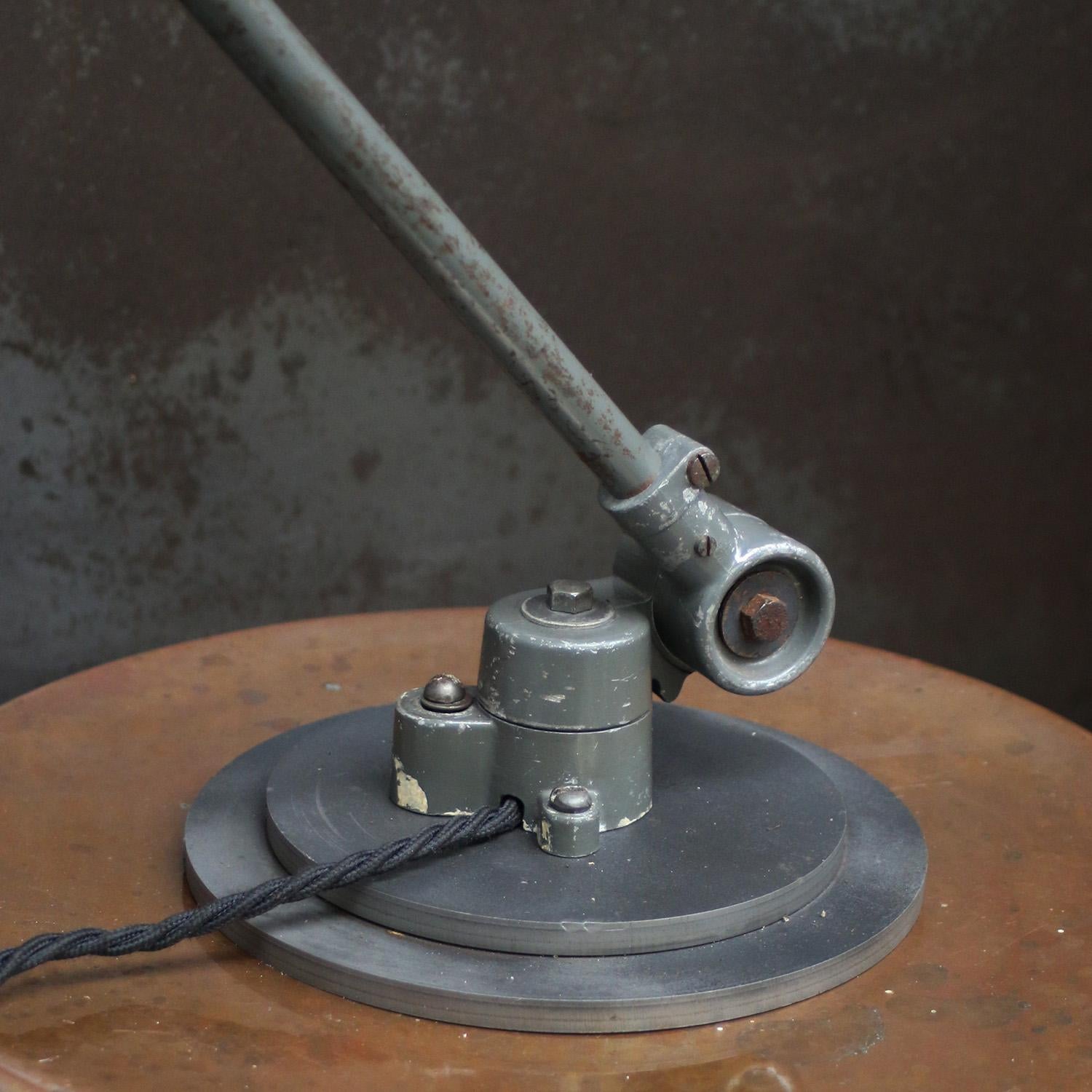 French Grey Metal Machinist Work Light by SANFIL J.L. PARIS. 4