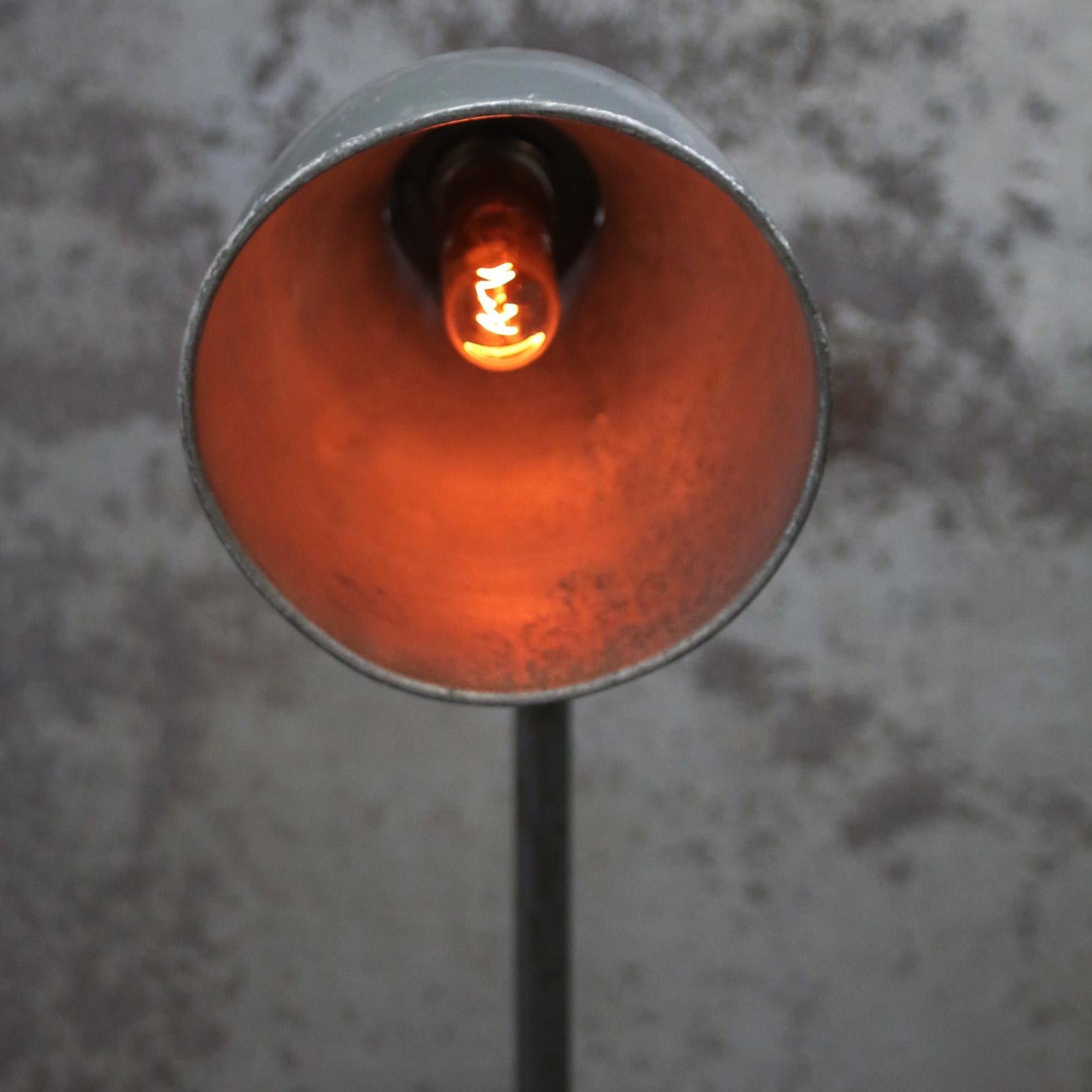 Industrial French Grey Metal Machinist Work Light by SANFIL J.L. PARIS.