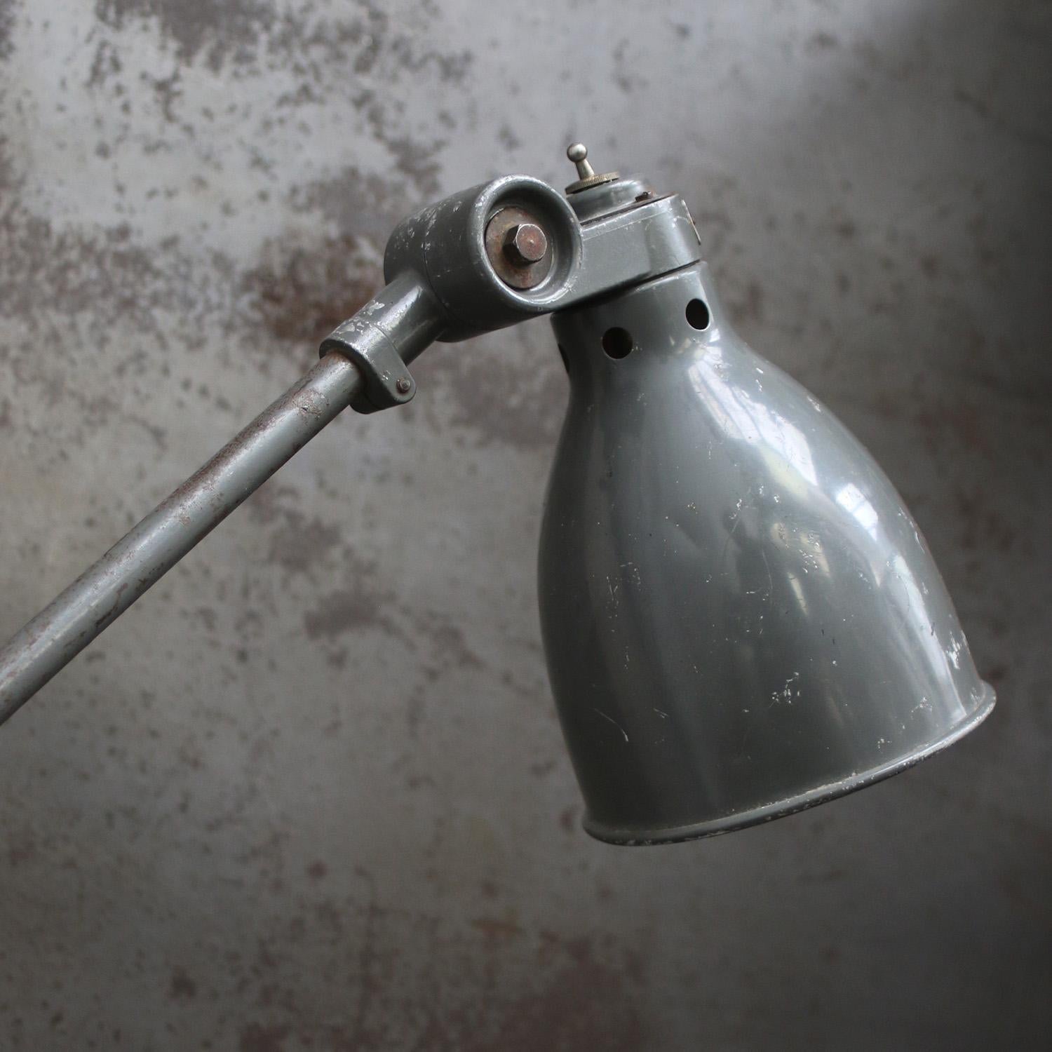 20th Century French Grey Metal Machinist Work Light by SANFIL J.L. PARIS.