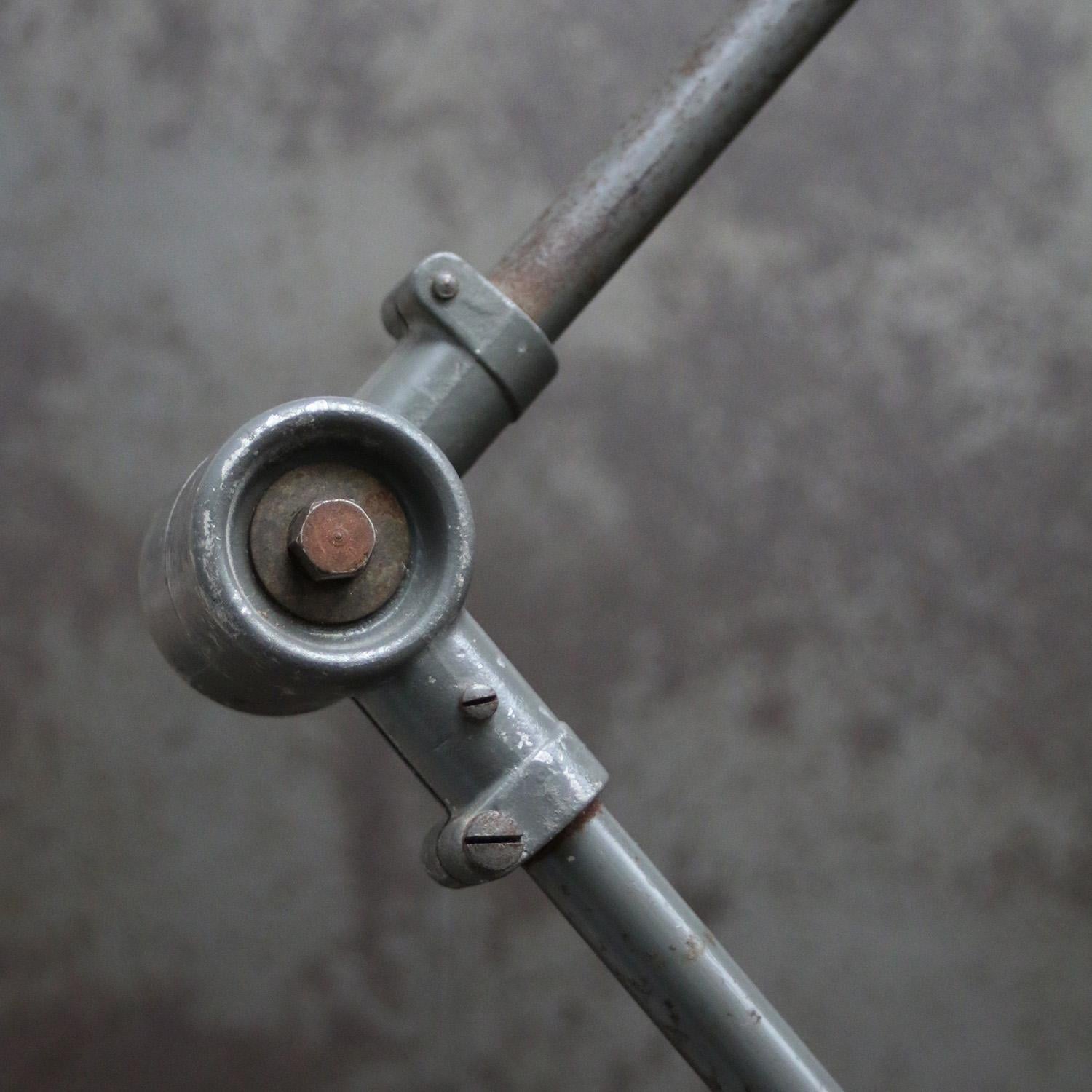 French Grey Metal Machinist Work Light by SANFIL J.L. PARIS. 2