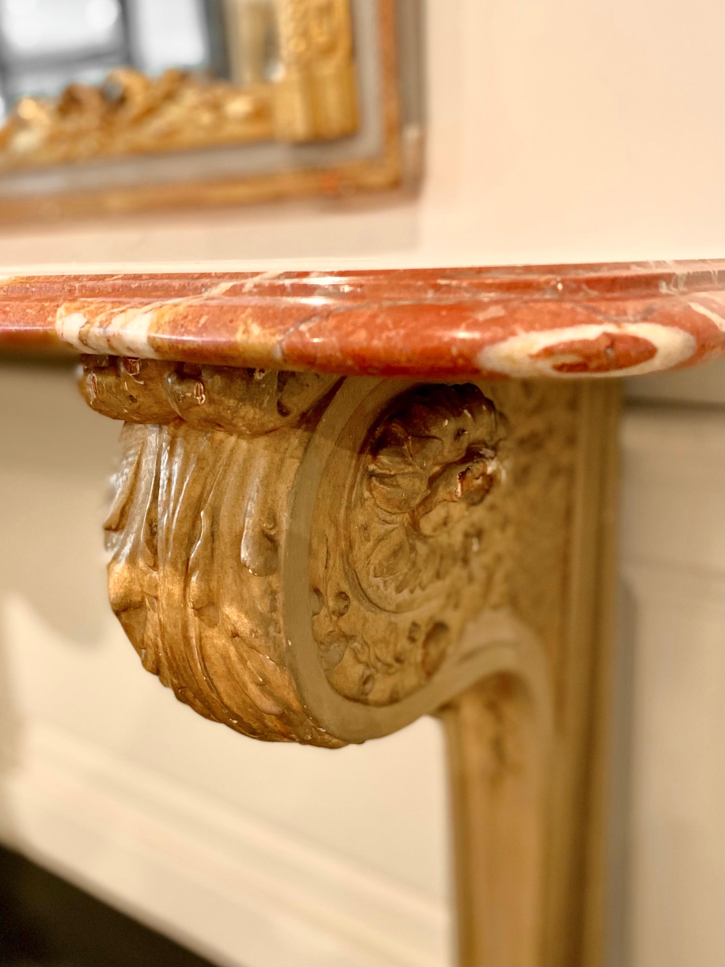 French Grey-Painted Marble & Stone Console Table, Owned by Lee Radziwill For Sale 12