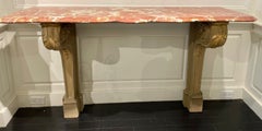 French Grey-Painted Marble & Stone Console Table, Owned by Lee Radziwill