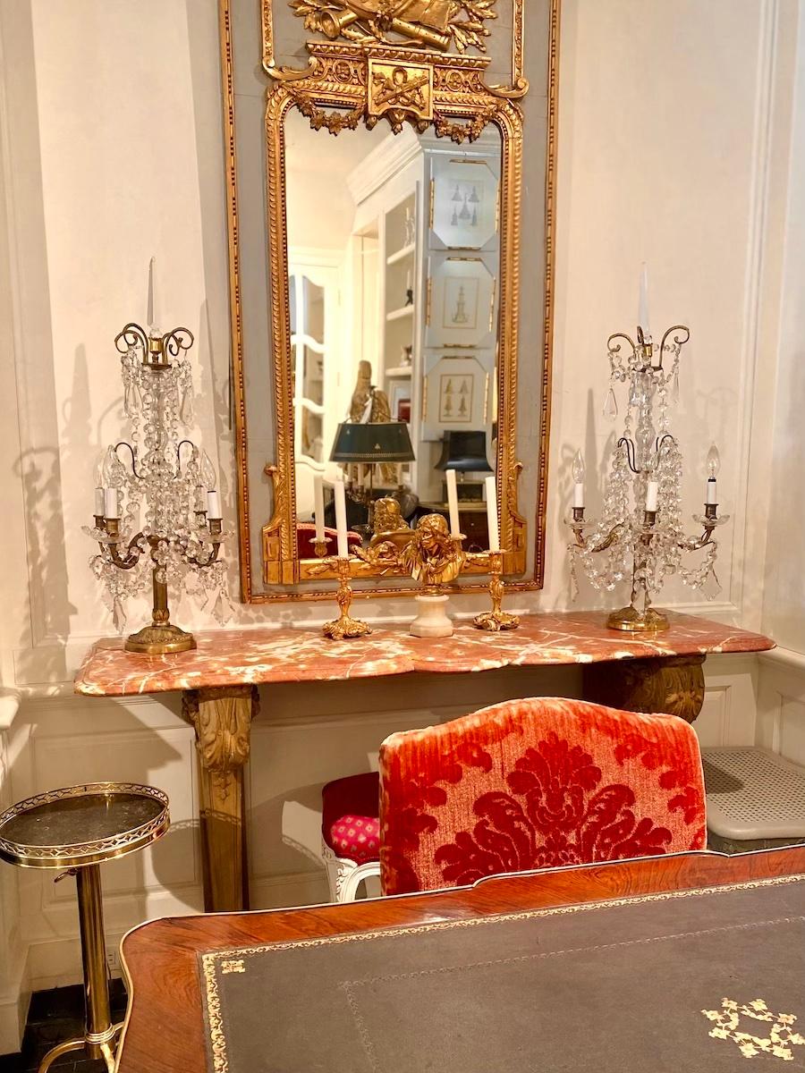 French Grey-Painted Marble & Stone Console Table, Owned by Lee Radziwill In Good Condition For Sale In Montreal, Quebec