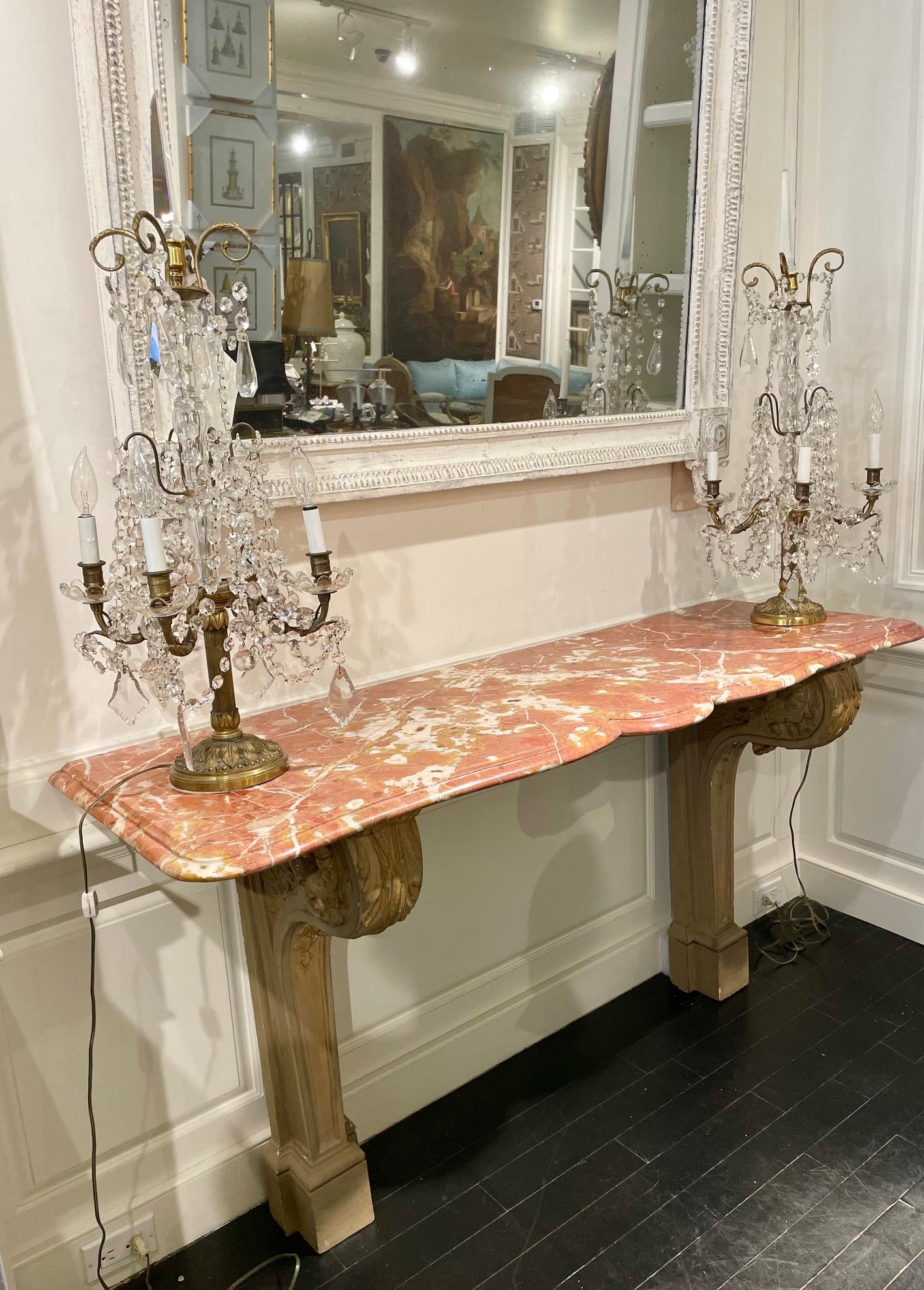 French Grey-Painted Marble & Stone Console Table, Owned by Lee Radziwill For Sale 1