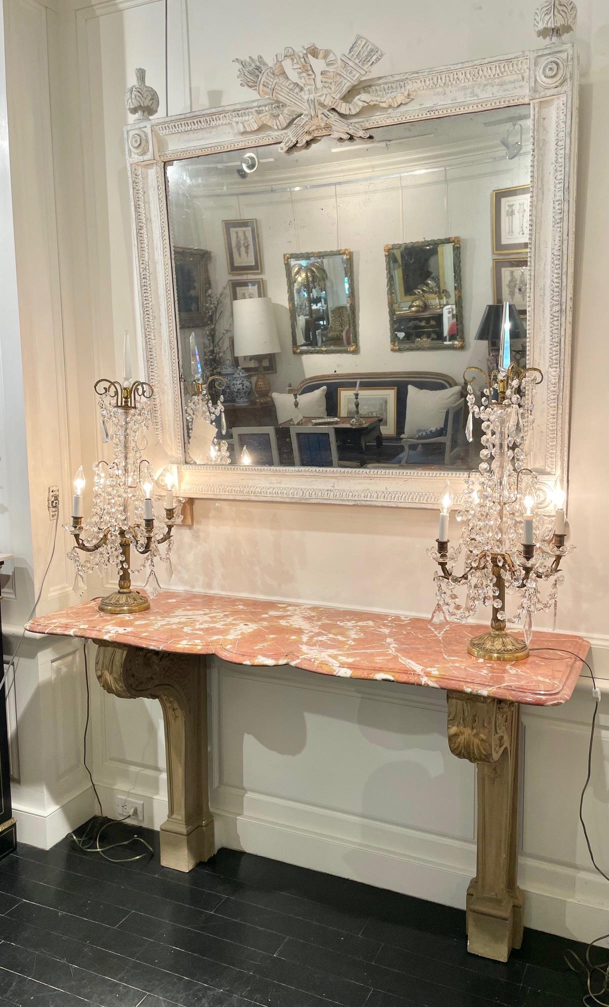 French Grey-Painted Marble & Stone Console Table, Owned by Lee Radziwill For Sale 2