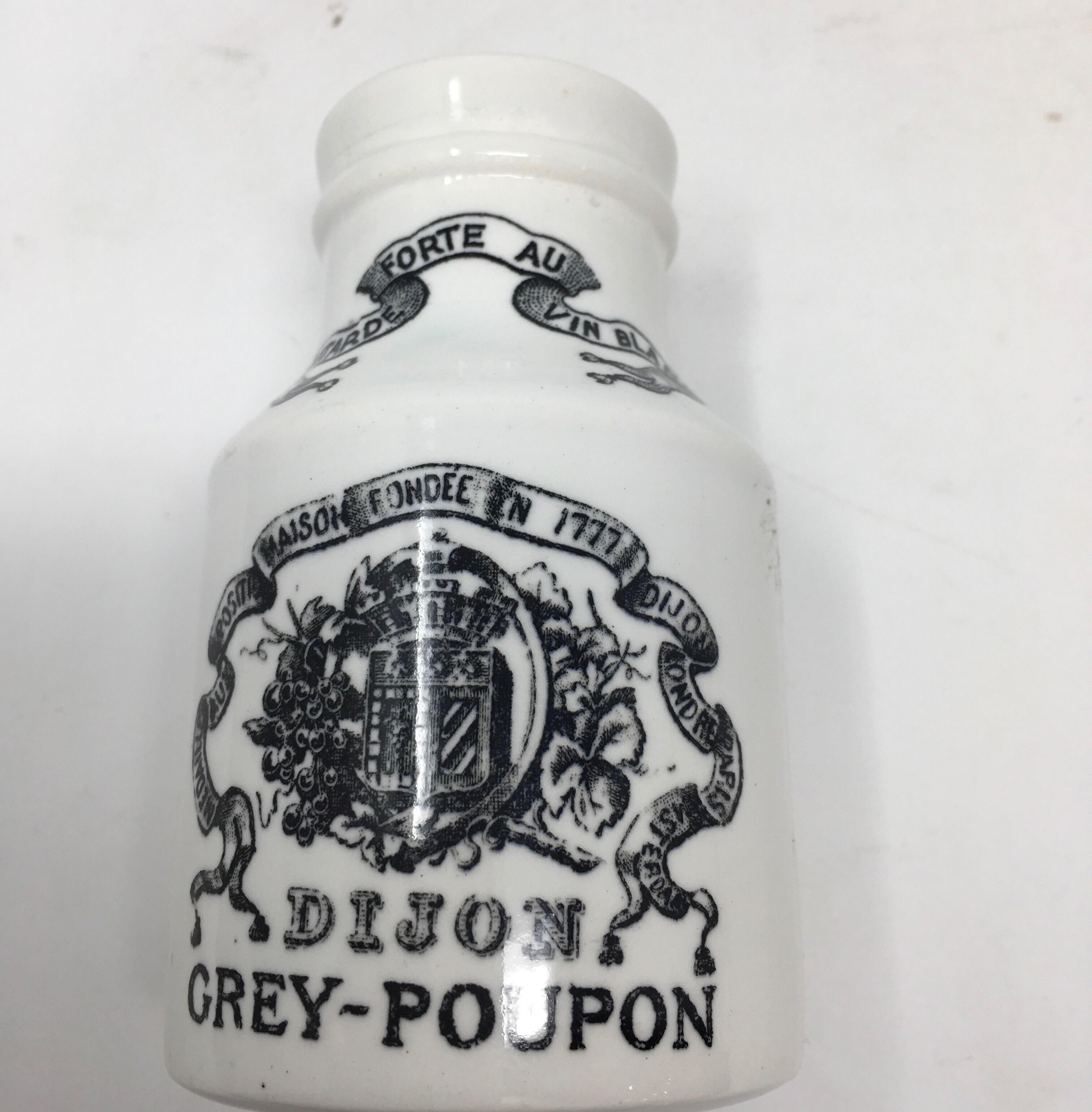 Ironstone French Grey Poupon Mustard Jar