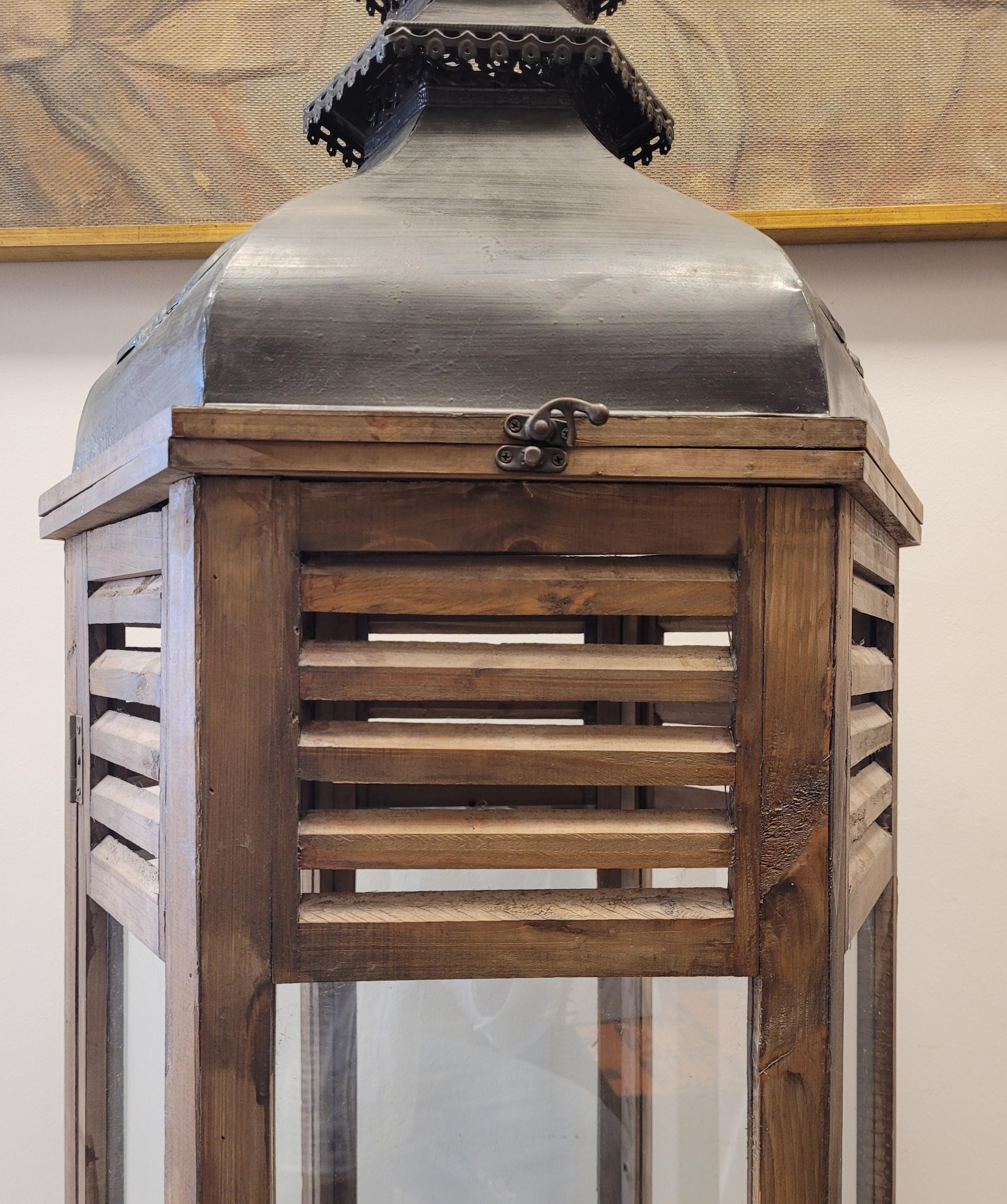 French Grey Provencal Great Lantern Photophore In Good Condition For Sale In Valladolid, ES