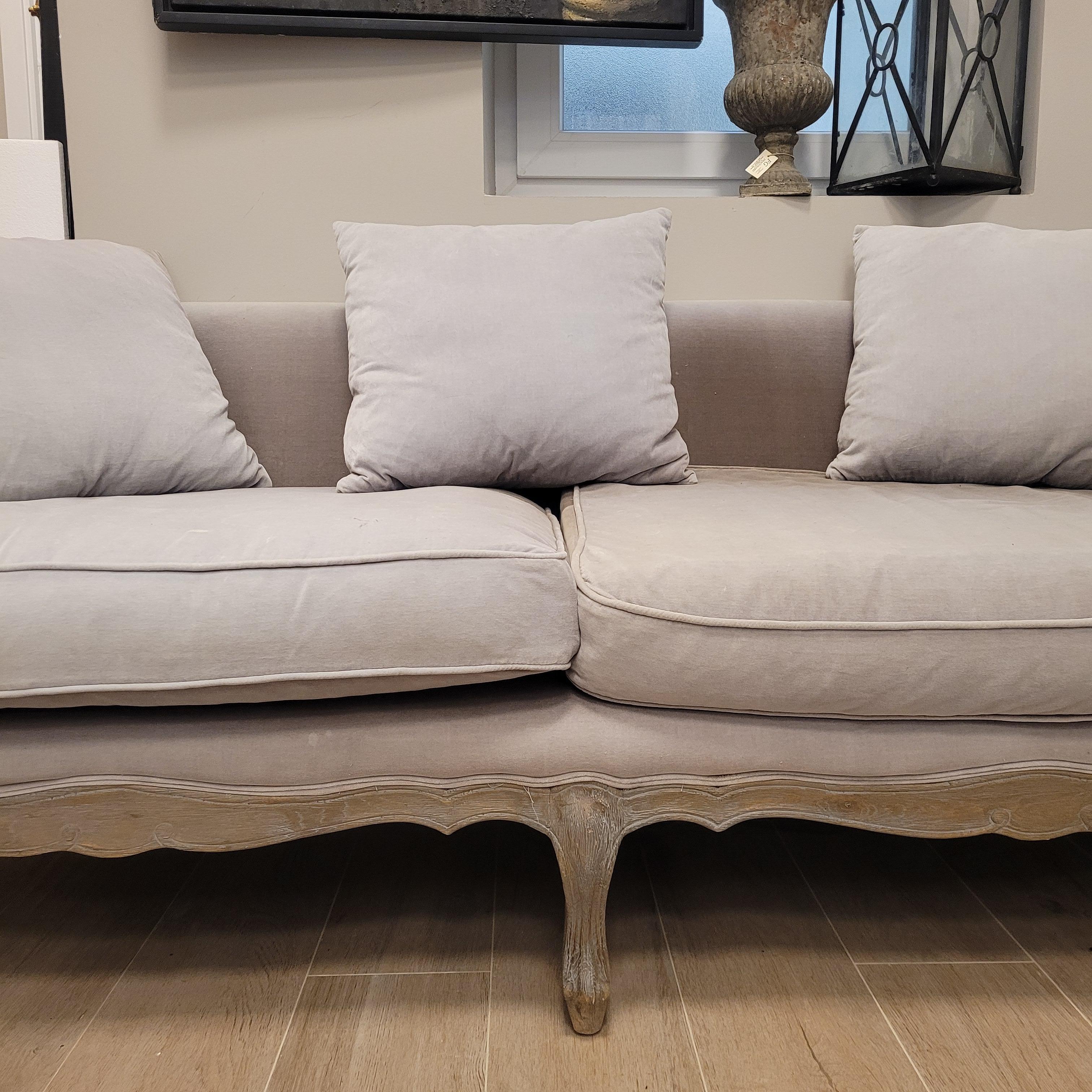 Contemporary French Grey Provincial style great Sofa  For Sale