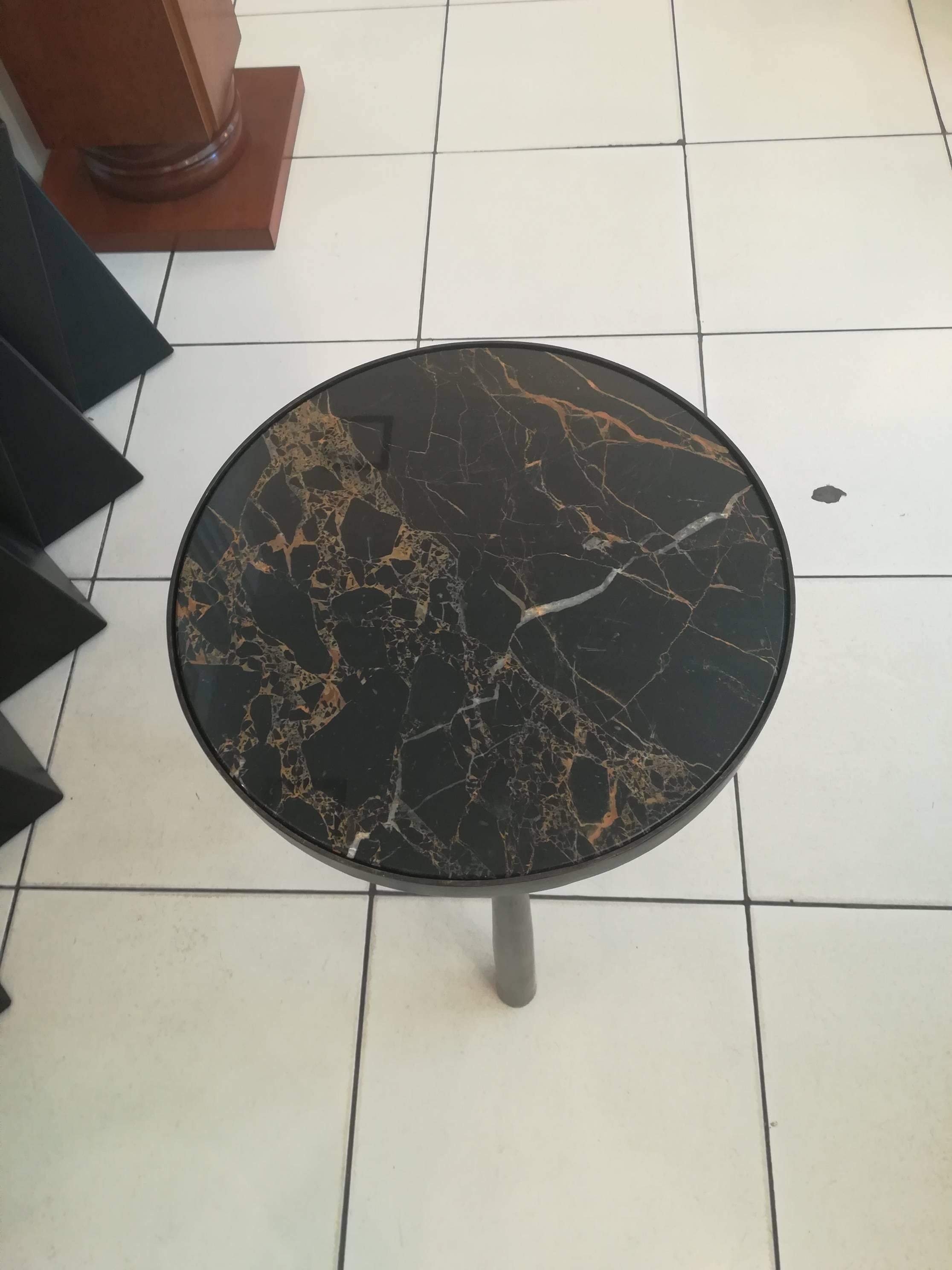 French Gueridon Bronze and Black Marble For Sale 1