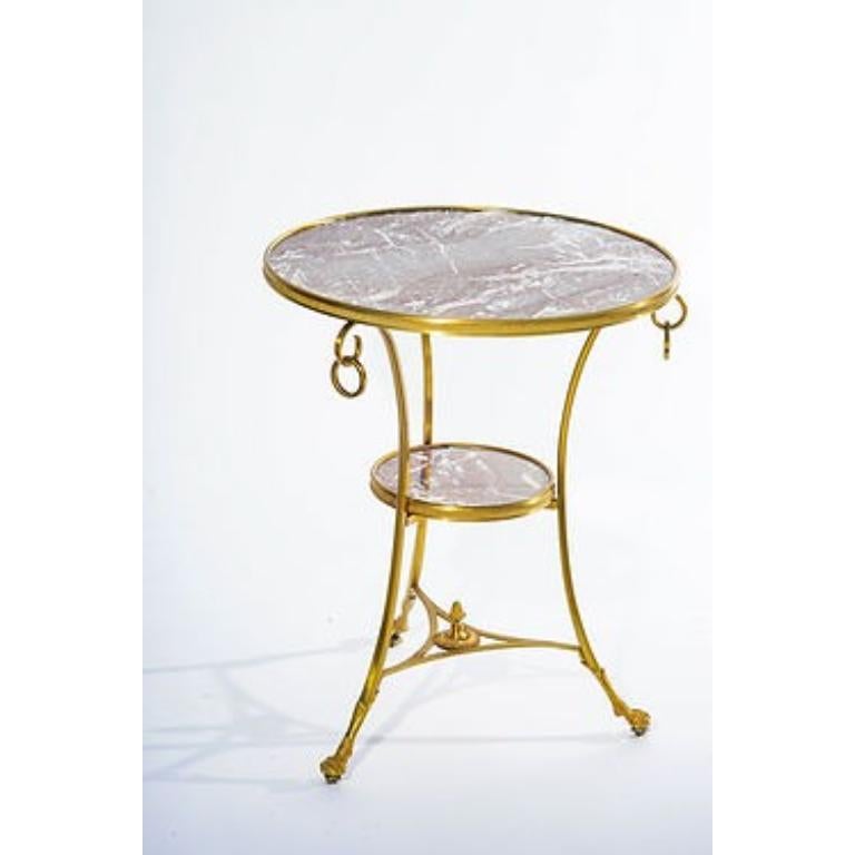 Français Table en bronze et marbre de Guéridon du début du XXe siècle en vente