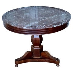 French, Gueridon Centre Table with Rouge Marble Top
