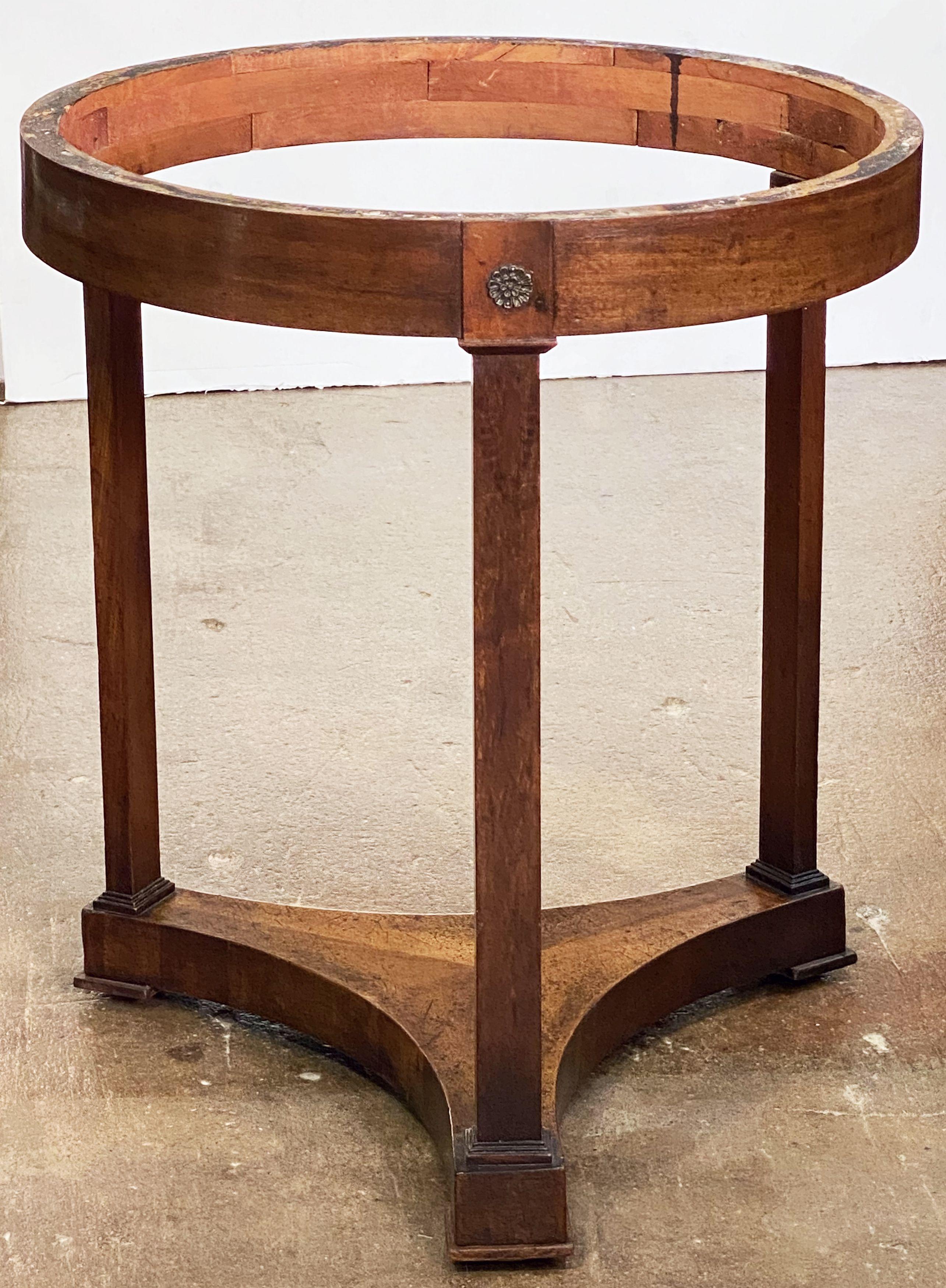 French Gueridon or Round Table of Mahogany with Marble Top in the Empire Style 14