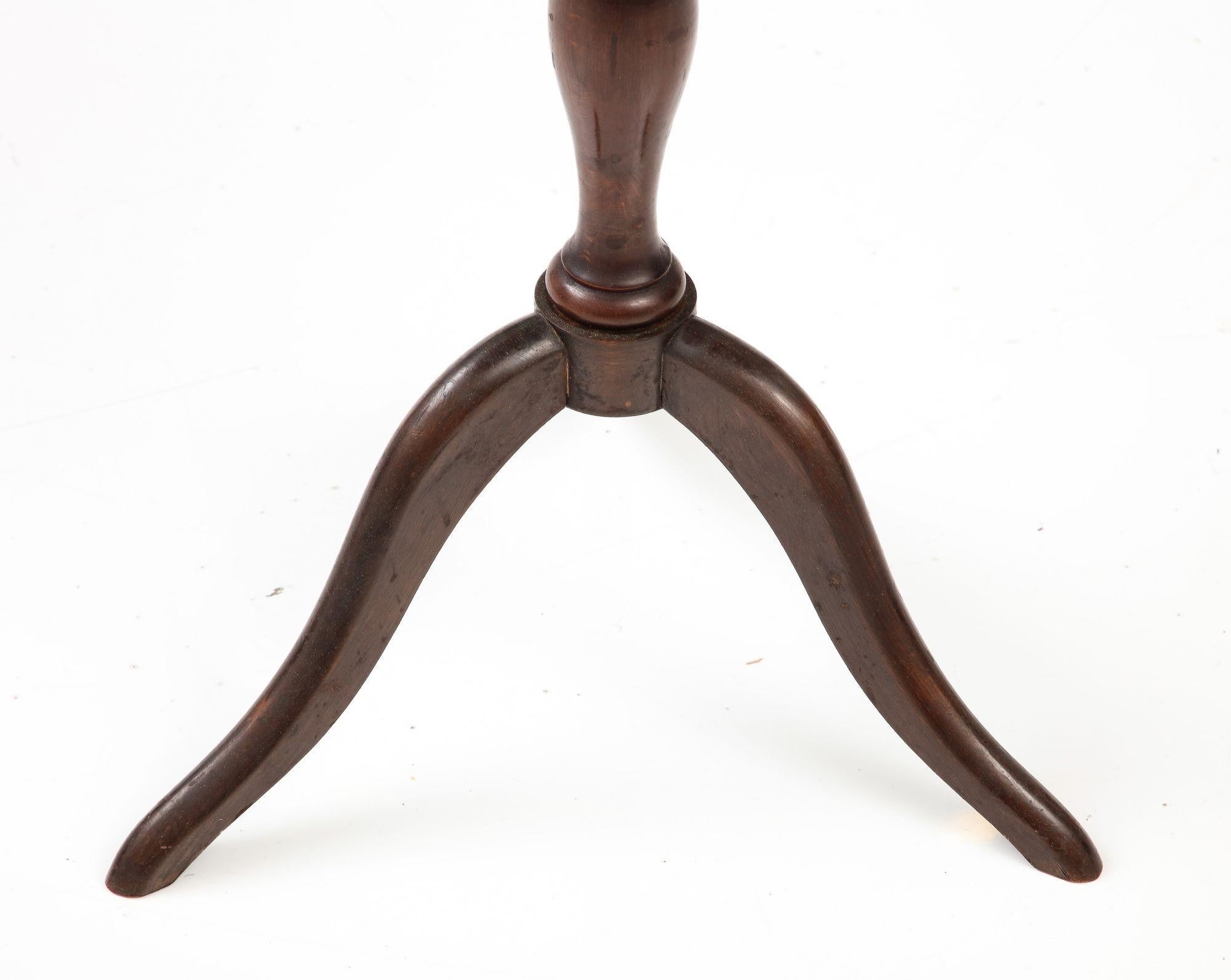 Mahogany French, Gueridon Round Pedestal Side Table, 1940s