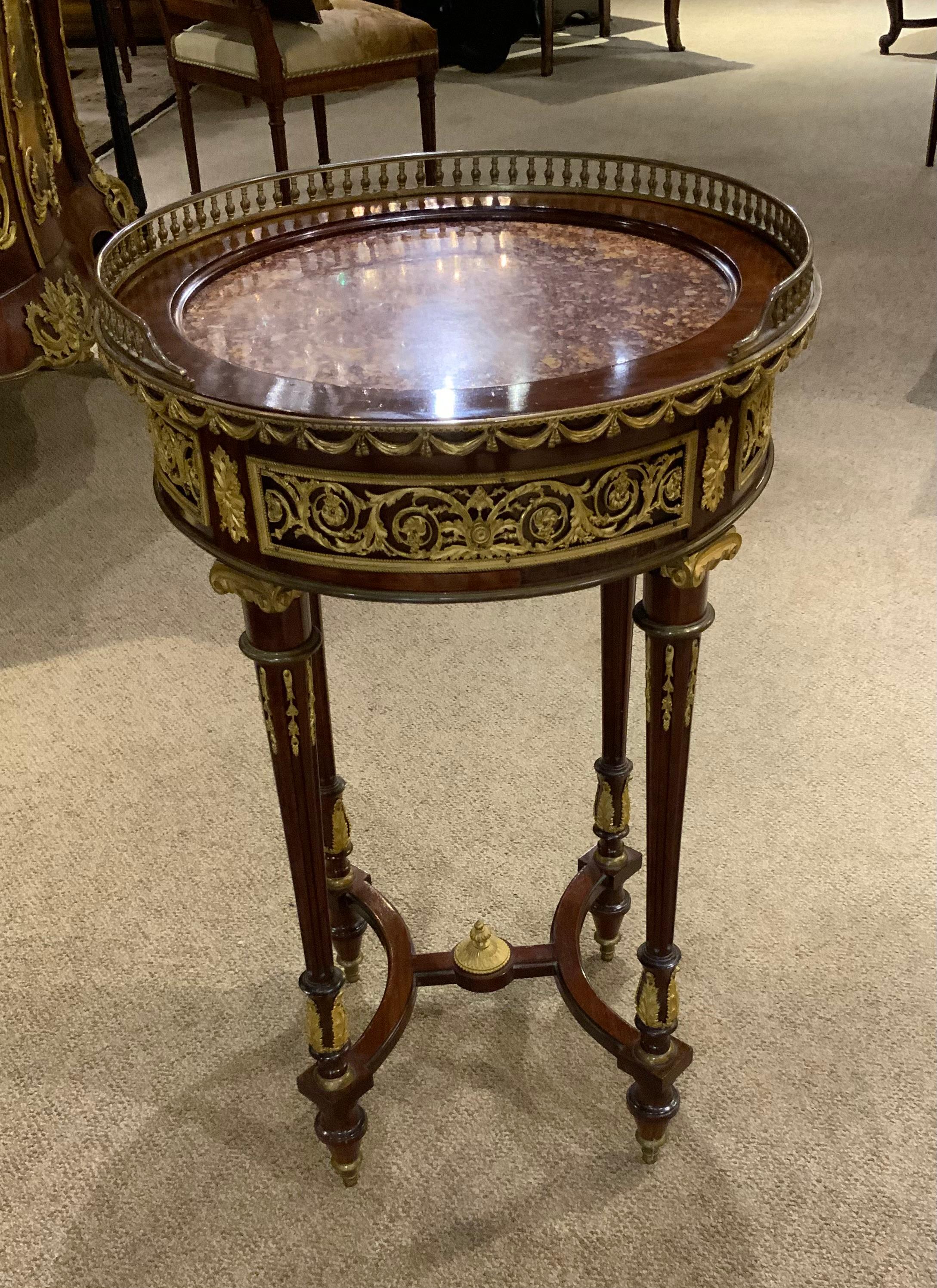 19th Century French gueridon/ side table Louis XVI style with bronze mounts