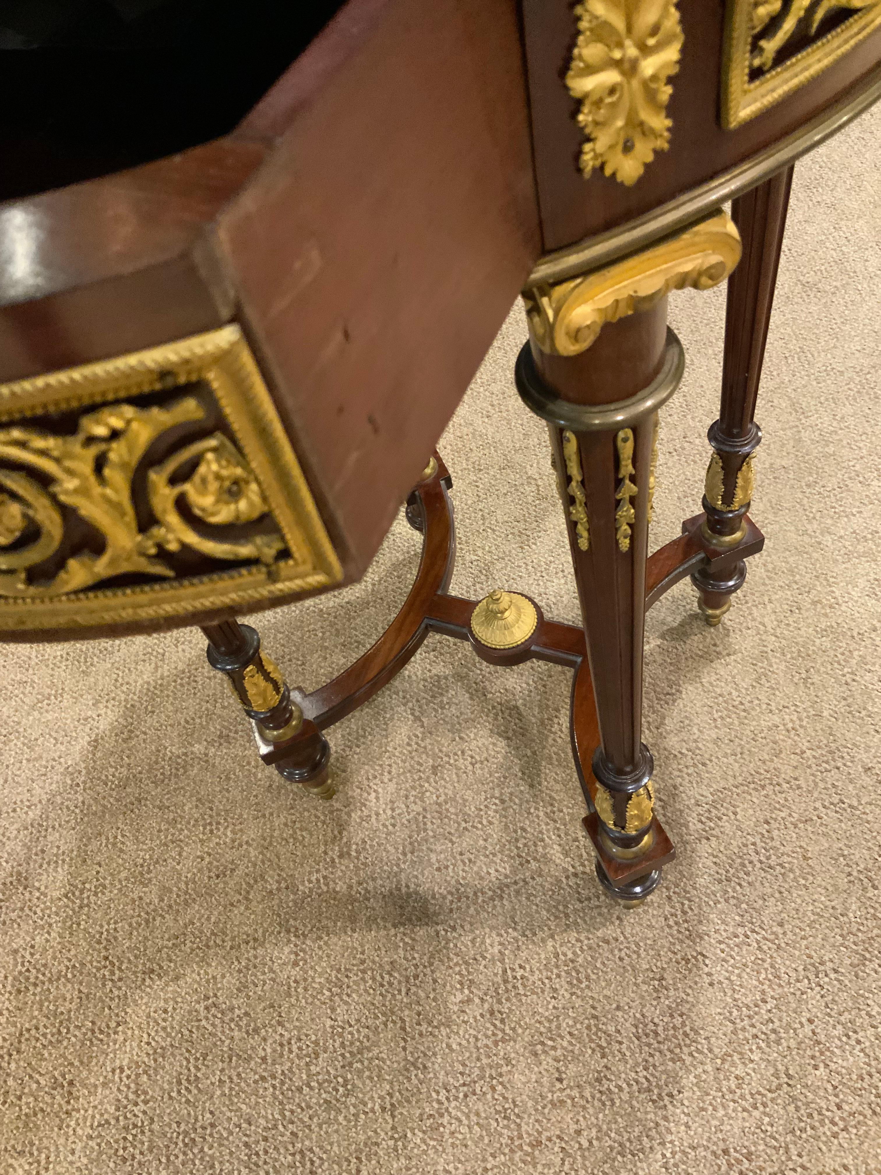 French gueridon/ side table Louis XVI style with bronze mounts 3