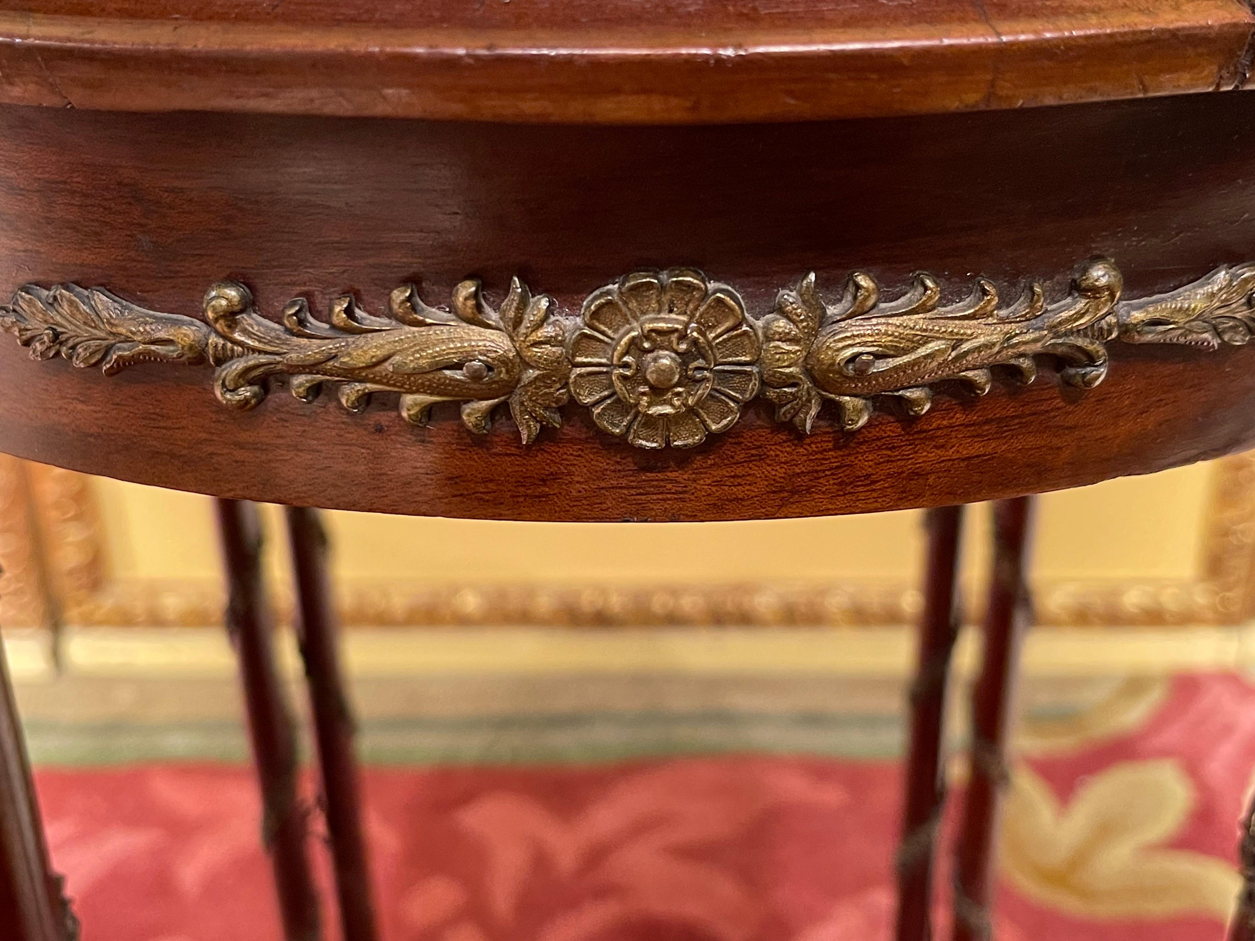 French Gueridon/Side Table with Bronze Napoleon III For Sale 7
