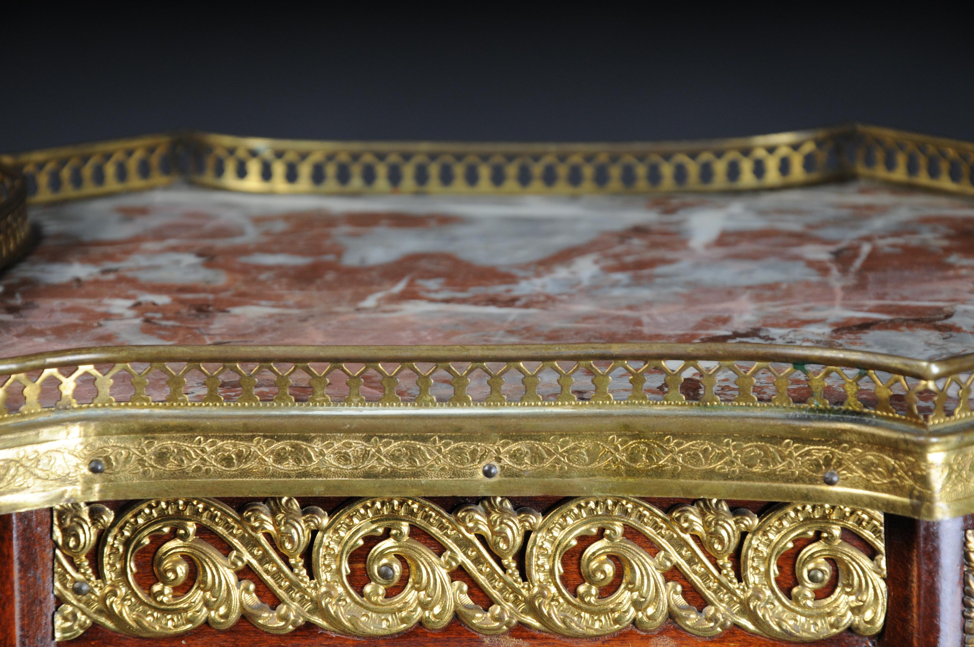 Brass French Gueridon Side Table with Bronze Napoleon III